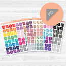 PTO corner flag planner stickers in tiny mini corner format for marking vacation days, time off, and work schedules in planners