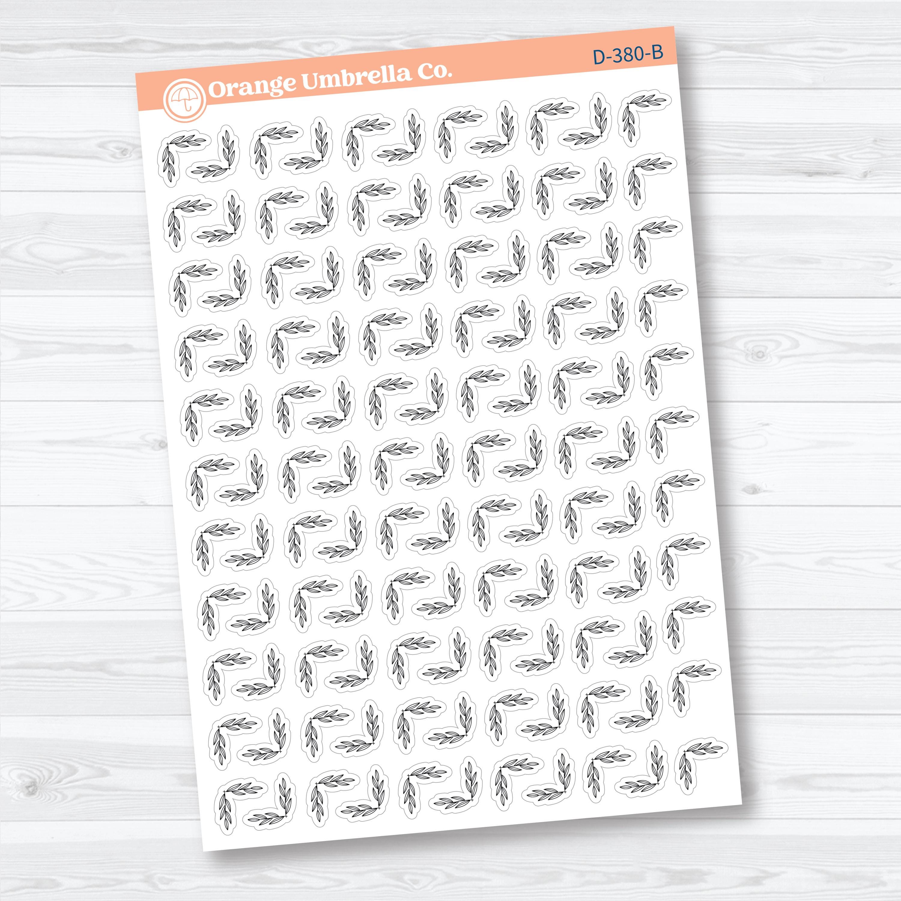 Leaf Flower Corner Deco Planner Stickers | Decorative Planner Stickers | D-380