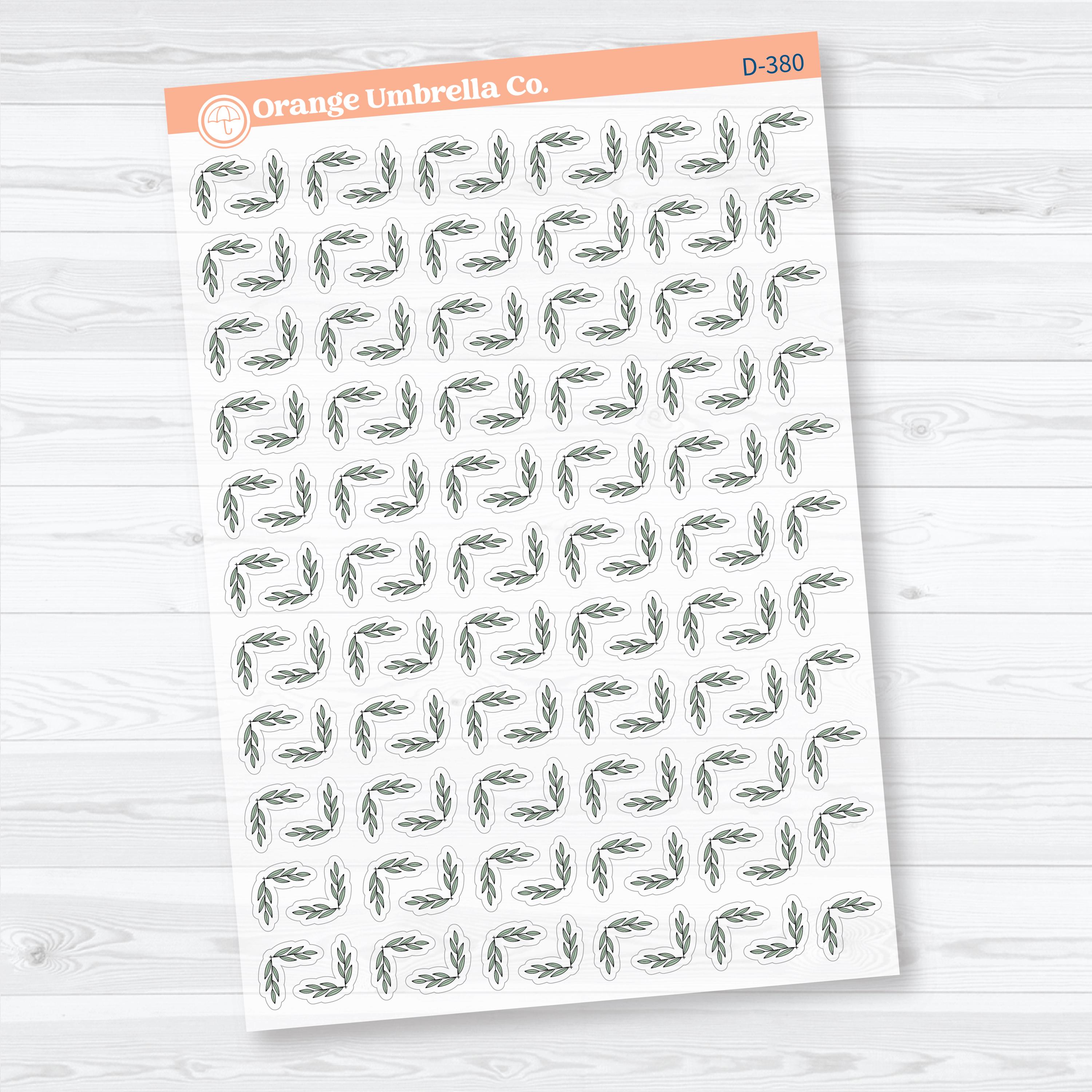 Leaf Flower Corner Deco Clear Matte Planner Stickers | Decorative Planner Stickers | D-380-CM