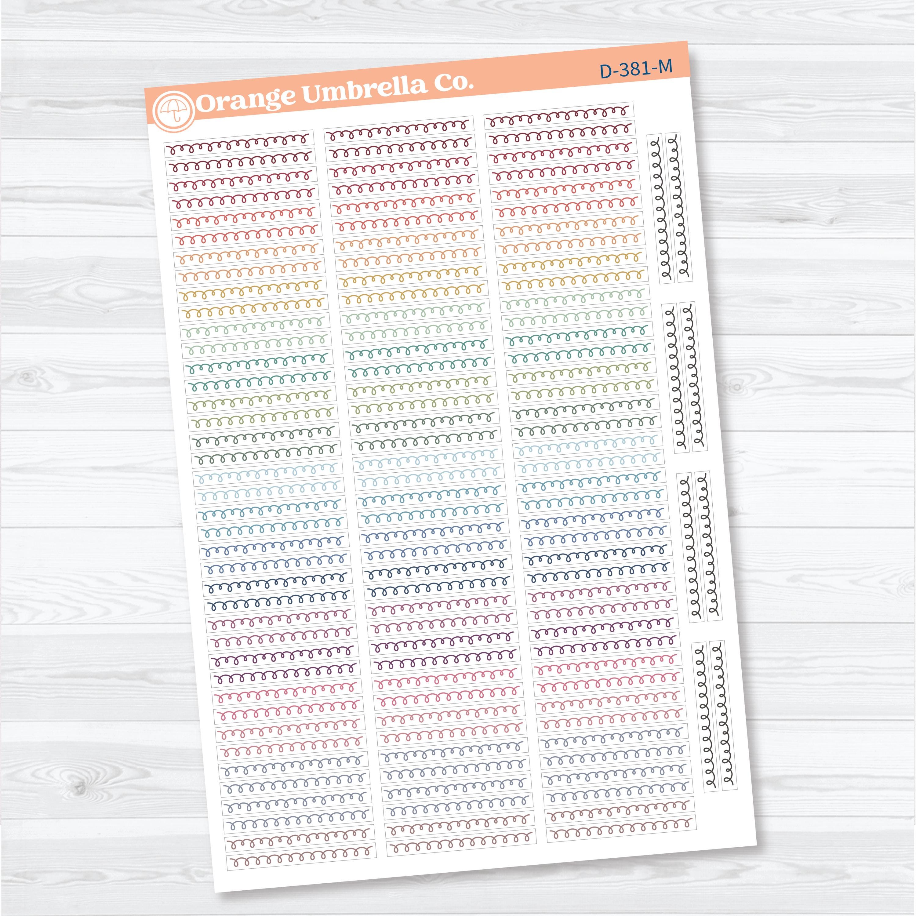 Squiggle Border Divider Planner Stickers | Decorative Planner Stickers | D-381