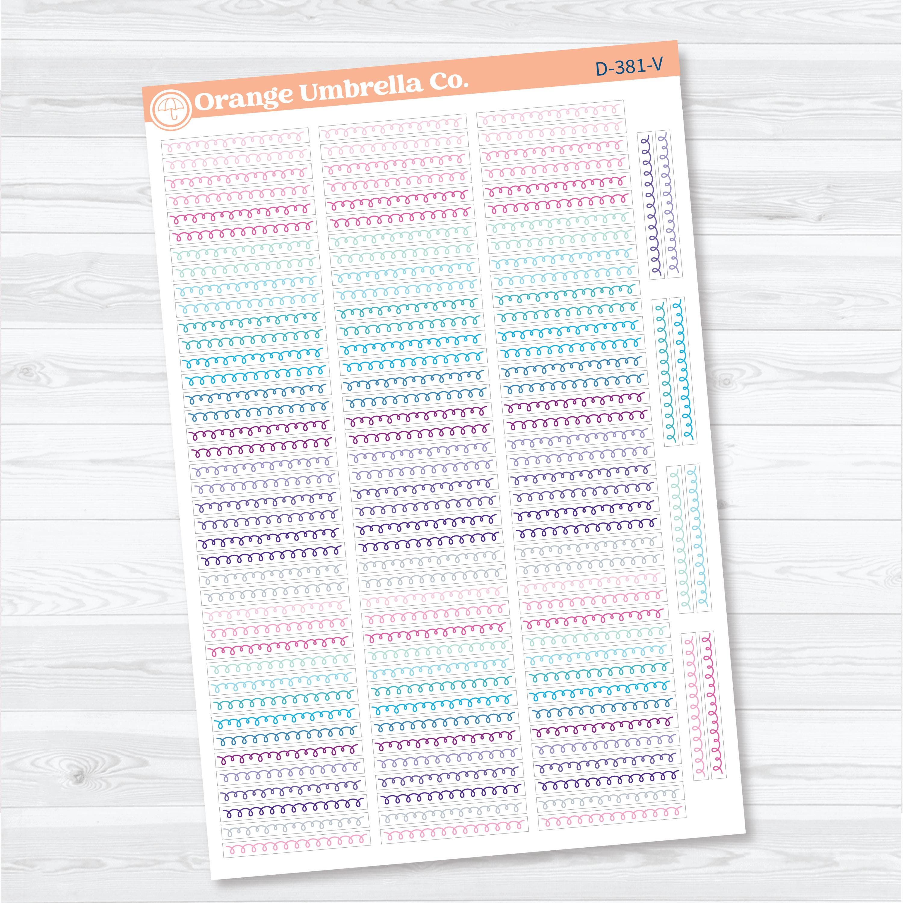 Squiggle Border Divider Planner Stickers | Decorative Planner Stickers | D-381