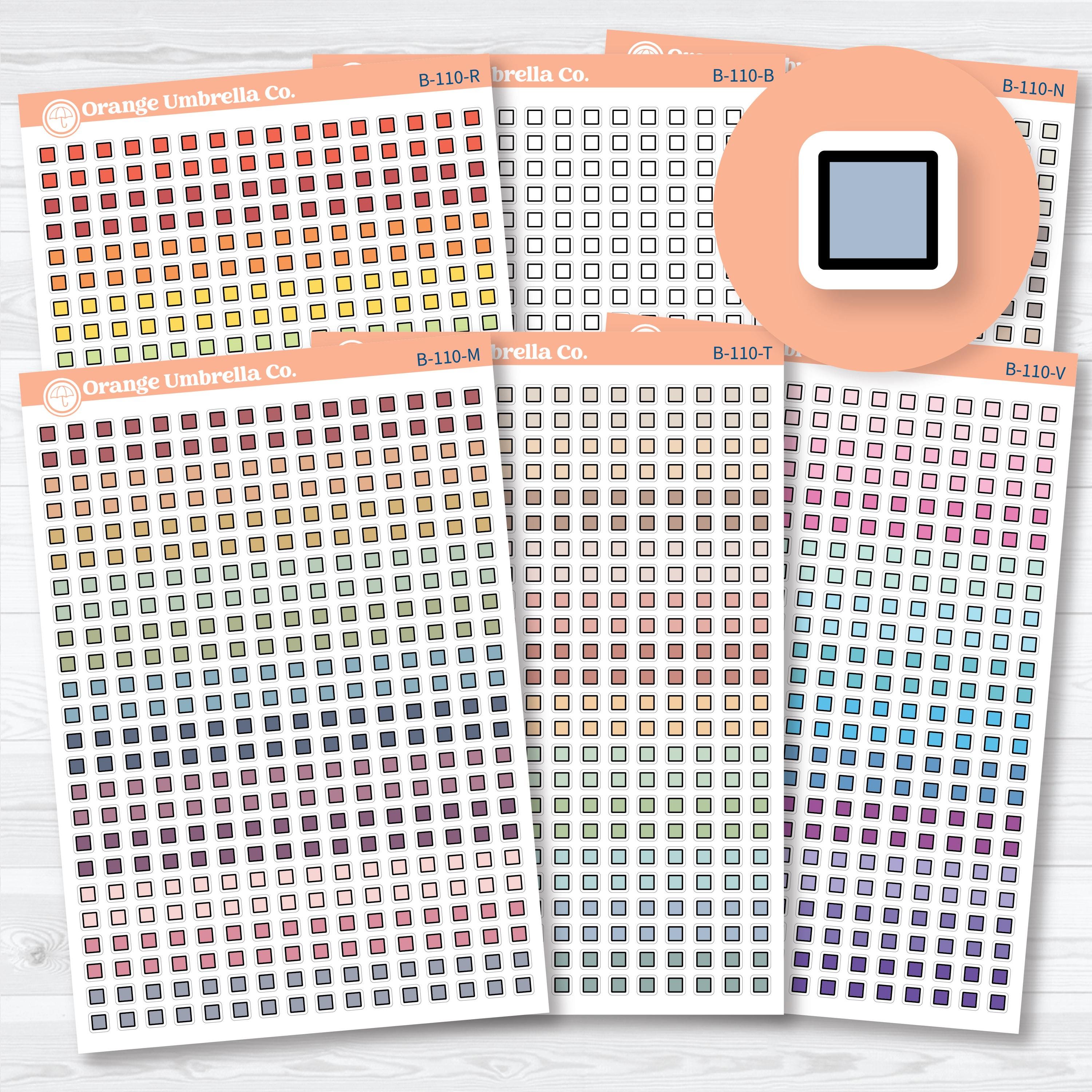 5mm dot grid checkbox planner stickers for planners, bullet journals, habit trackers, and checklist layouts