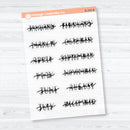 Hand Doodled Month Clear Matte Planner Stickers | Medium Planner Month Labels | B-209-CM