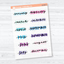 Hand Doodled Month Clear Matte Planner Stickers | Medium Planner Month Labels | B-209-CM