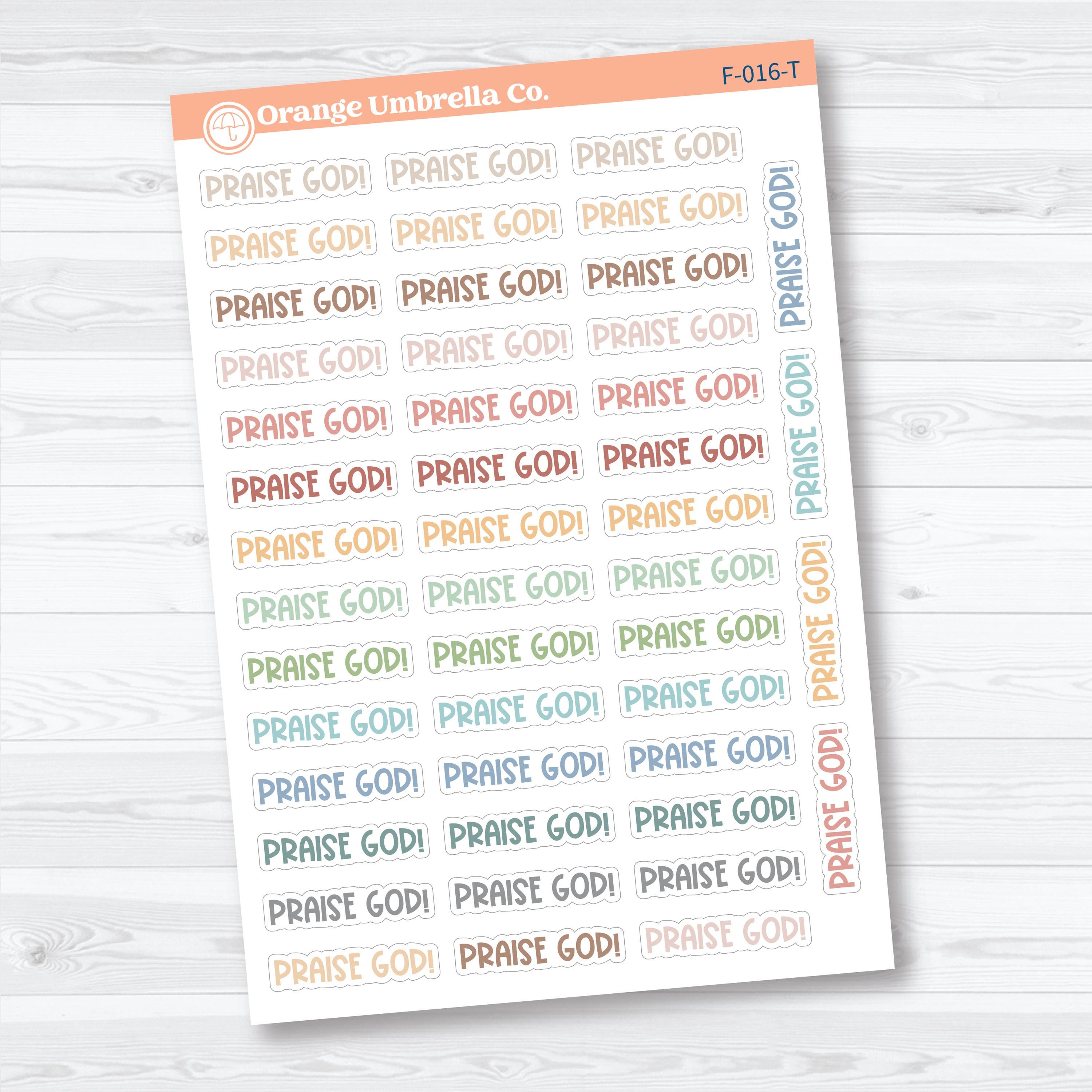 Praise God Funky Font Stickers | Faith & Bible Journaling Stickers | F-016
