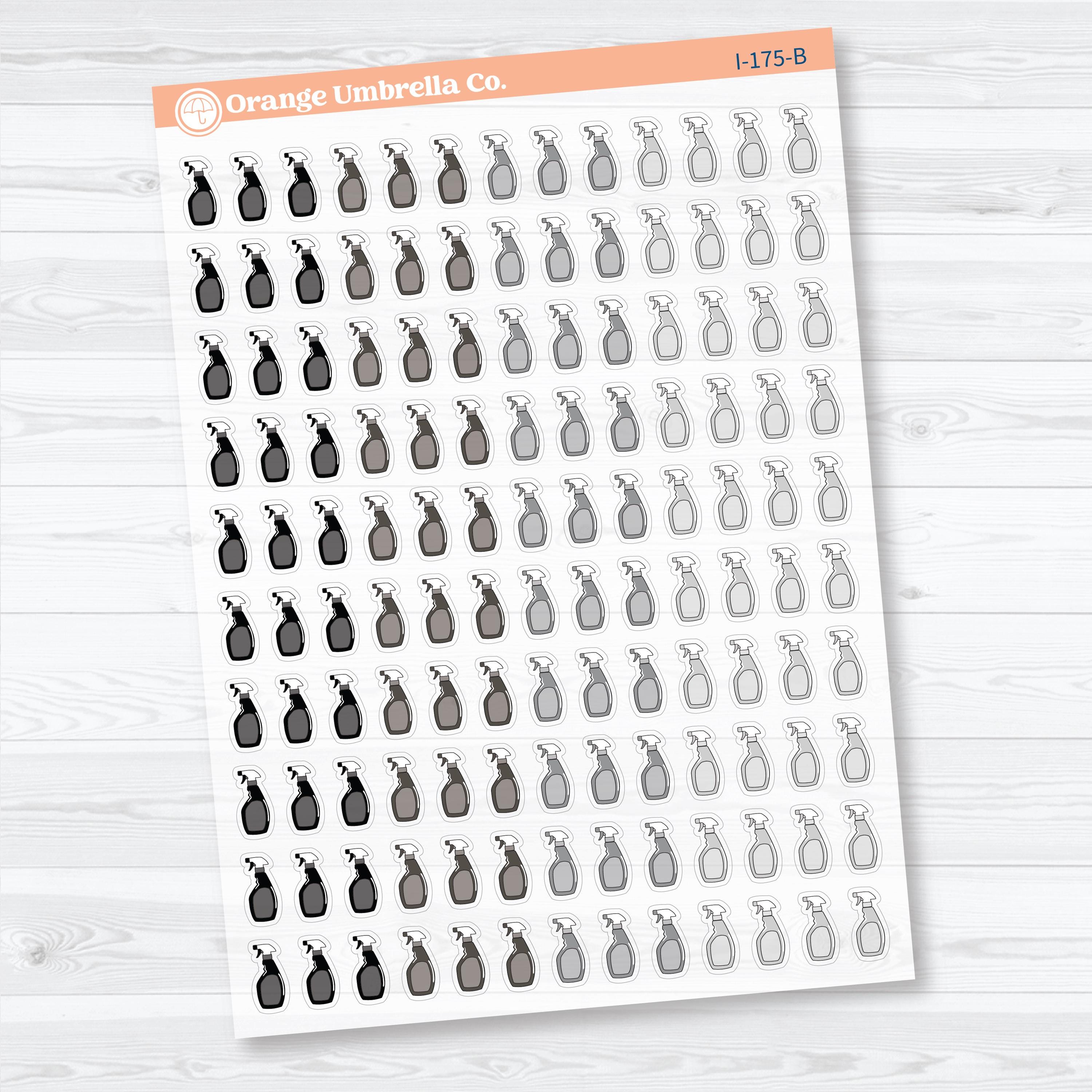 Cleaning Icon Labels | Clear Matte Planner Stickers | I-175-CM