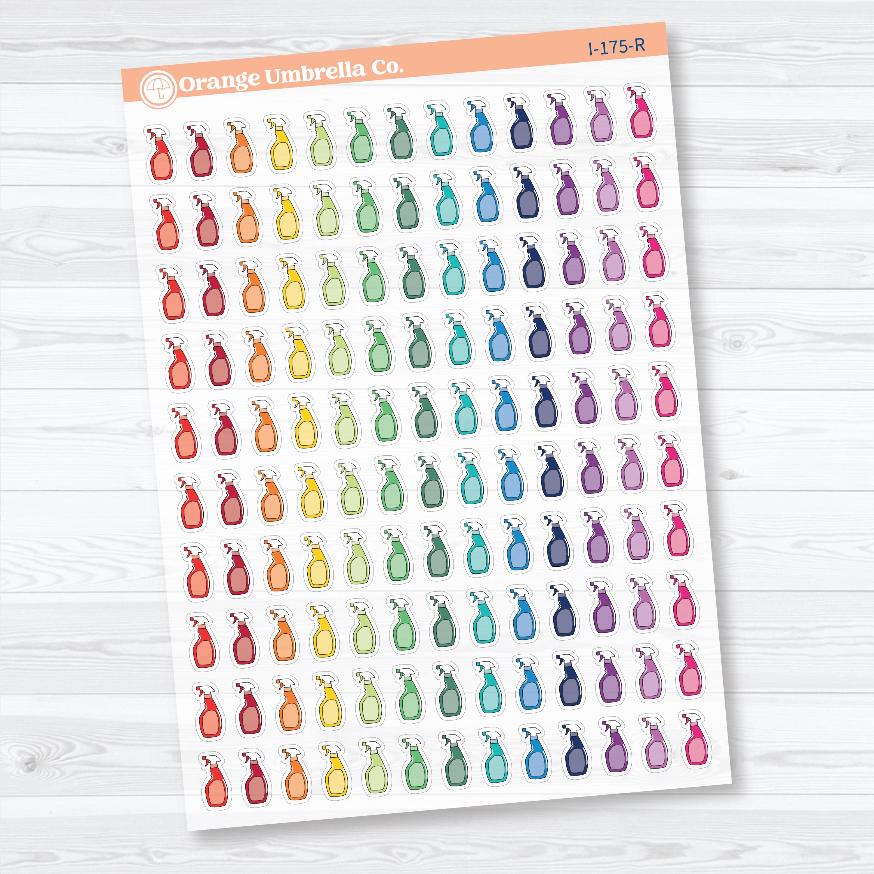 Cleaning Icon Labels | Clear Matte Planner Stickers | I-175-CM