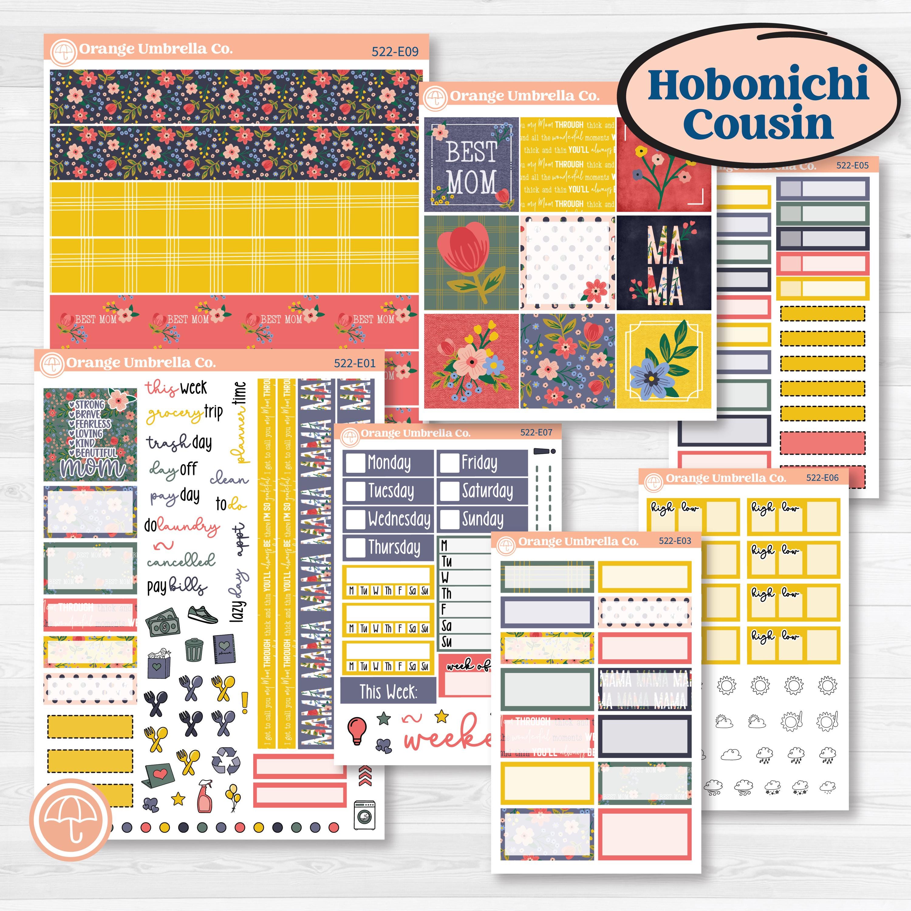Mother’s Day | Hobonichi Cousin Weekly & Daily Planner Kit Stickers | Best Mom | KIT-522-E