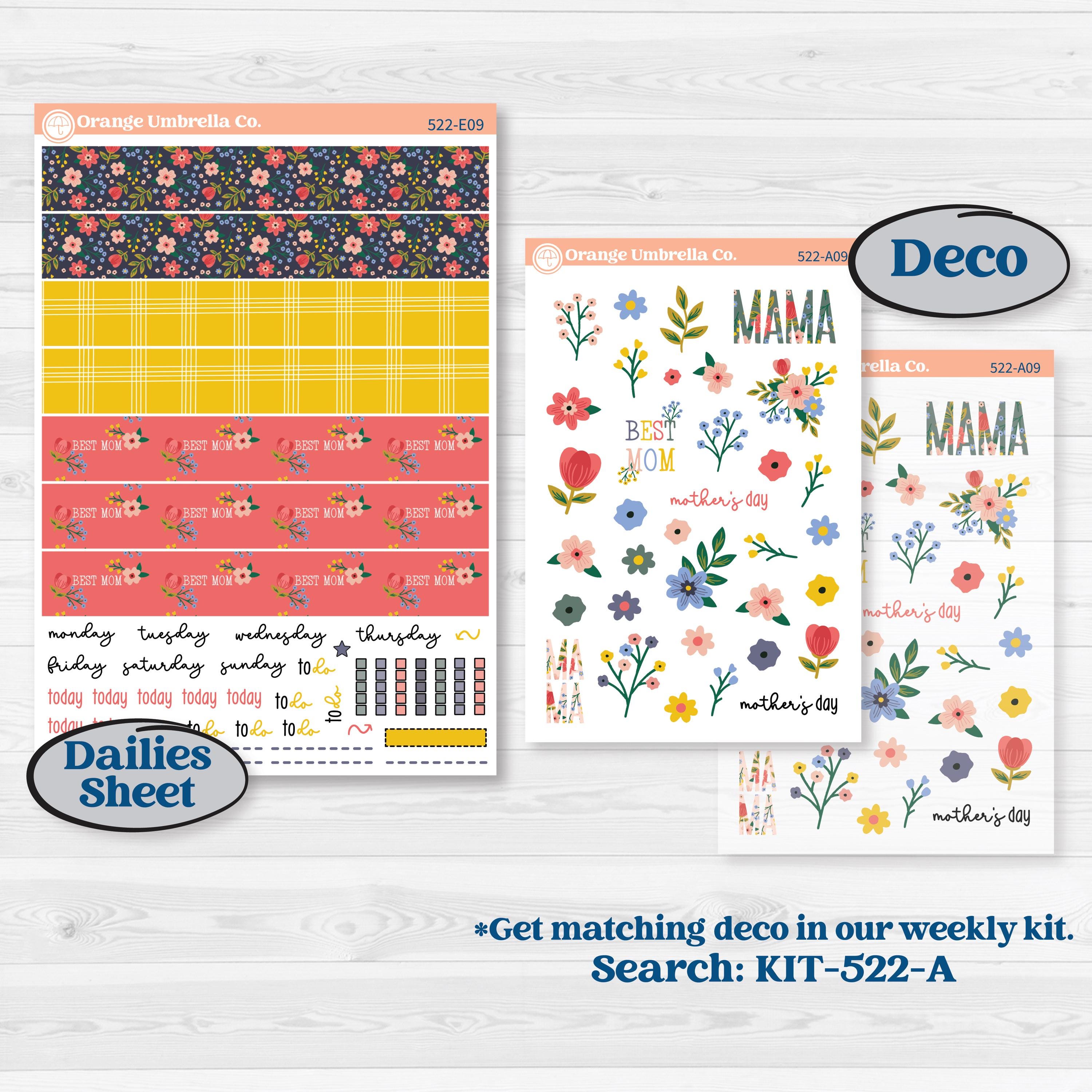 Mother’s Day | Hobonichi Cousin Weekly & Daily Planner Kit Stickers | Best Mom | KIT-522-E