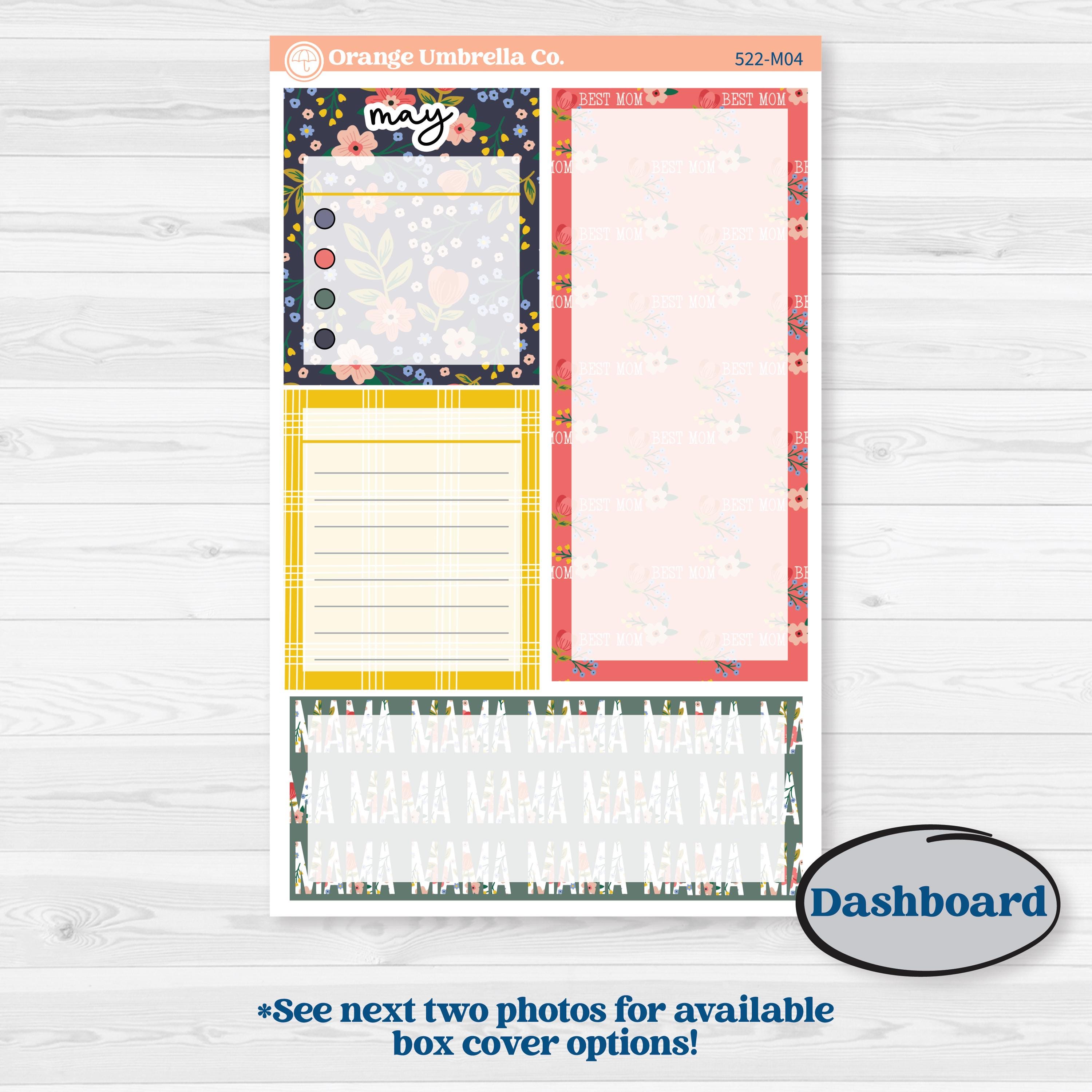 Mother’s Day | A5 Erin Condren Monthly & Productivity Dashboard Sticker Kit | Best Mom | KIT-522-M
