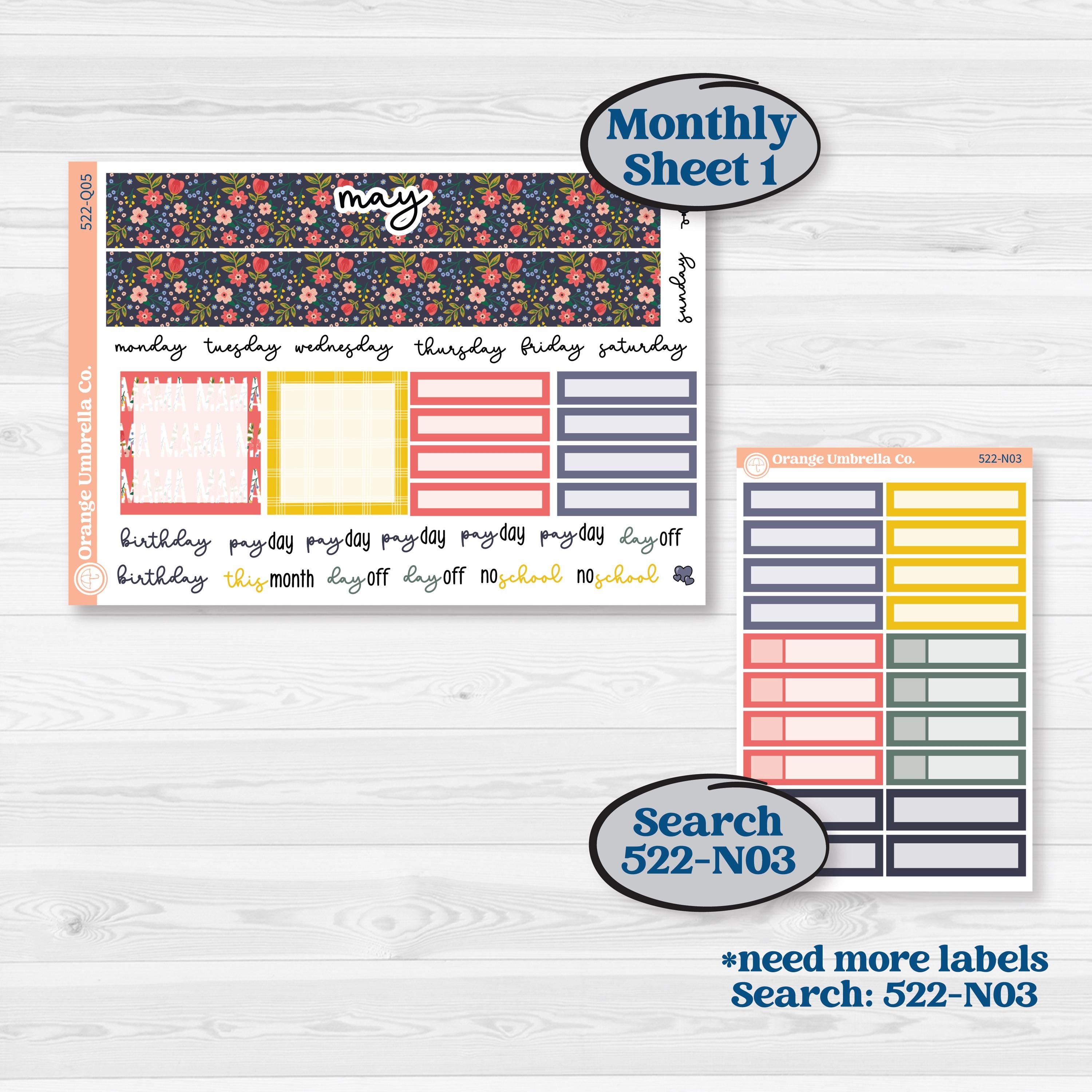 Mother’s Day | 7x9 Plum Monthly & Dashboard Planner Kit Stickers | Best Mom | KIT-522-Q