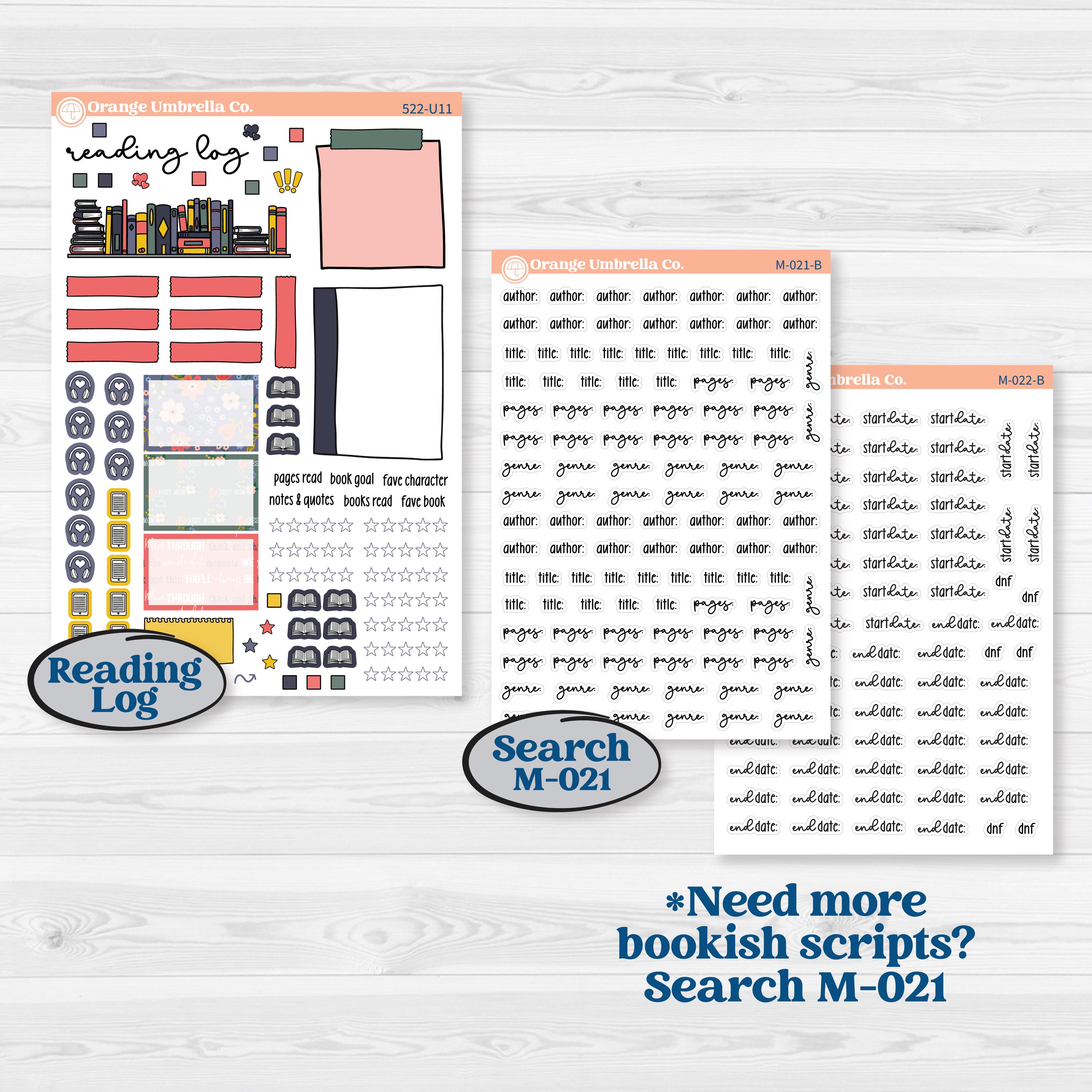 Mother’s Day | A5 or 7x9 Create Your Own Monthly or Dashboard Universal | Monthly & Reading Log Sticker Kit | Best Mom | KIT-522-U