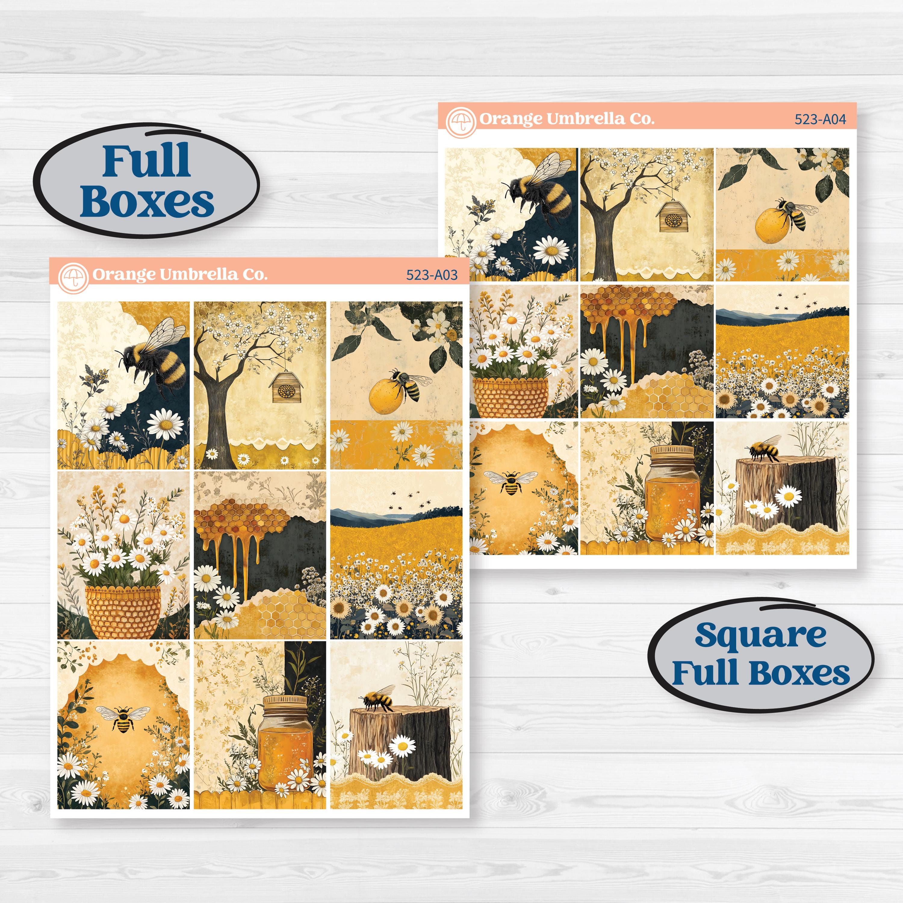 Honeybee Garden | Weekly Sticker Kit for Vertical Planners like Erin Condren | Bumble | KIT-523-A