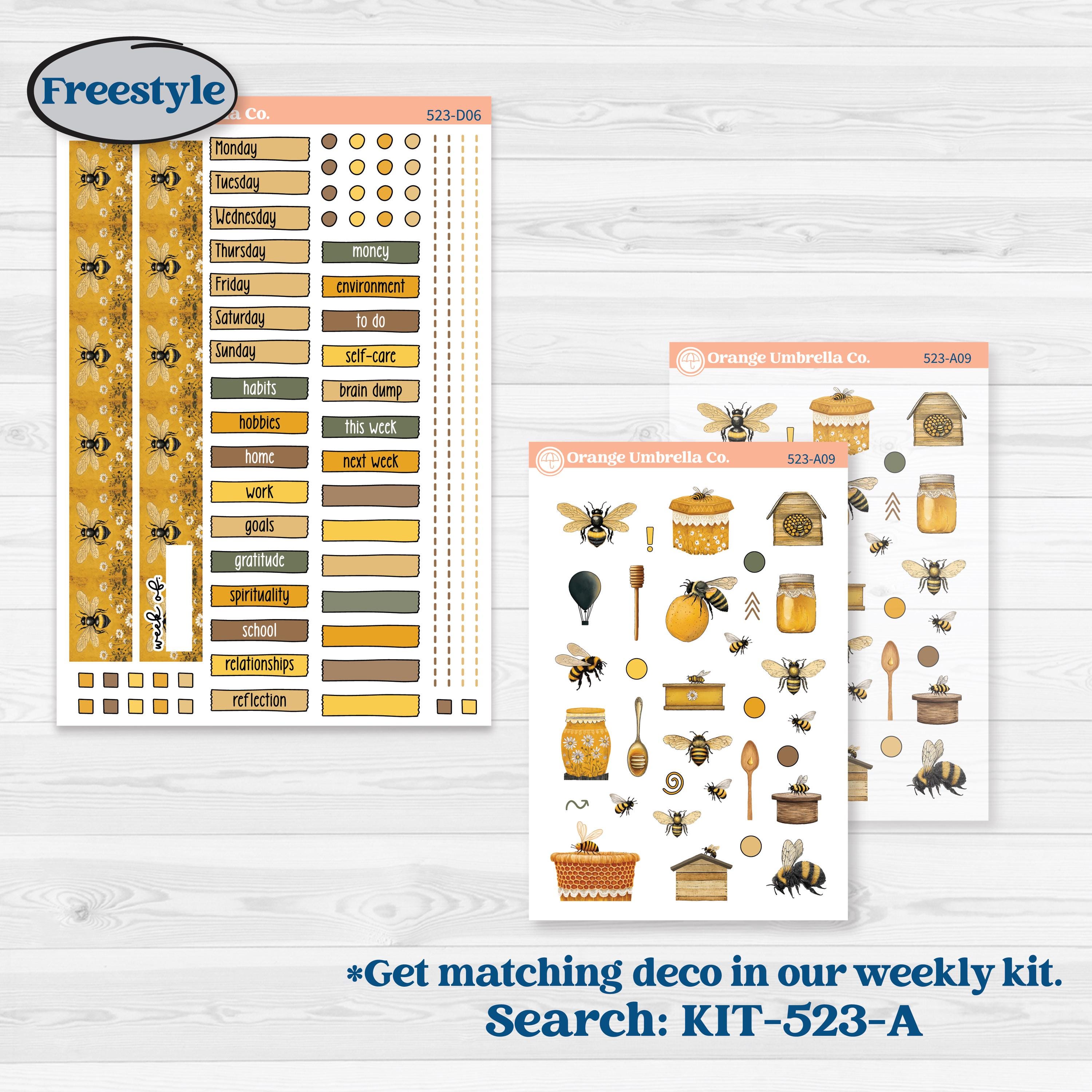 Honeybee Garden | Journaling or Scrapbooking Kit | Creative Junk Journal Planner Stickers | Bumble | KIT-523-D
