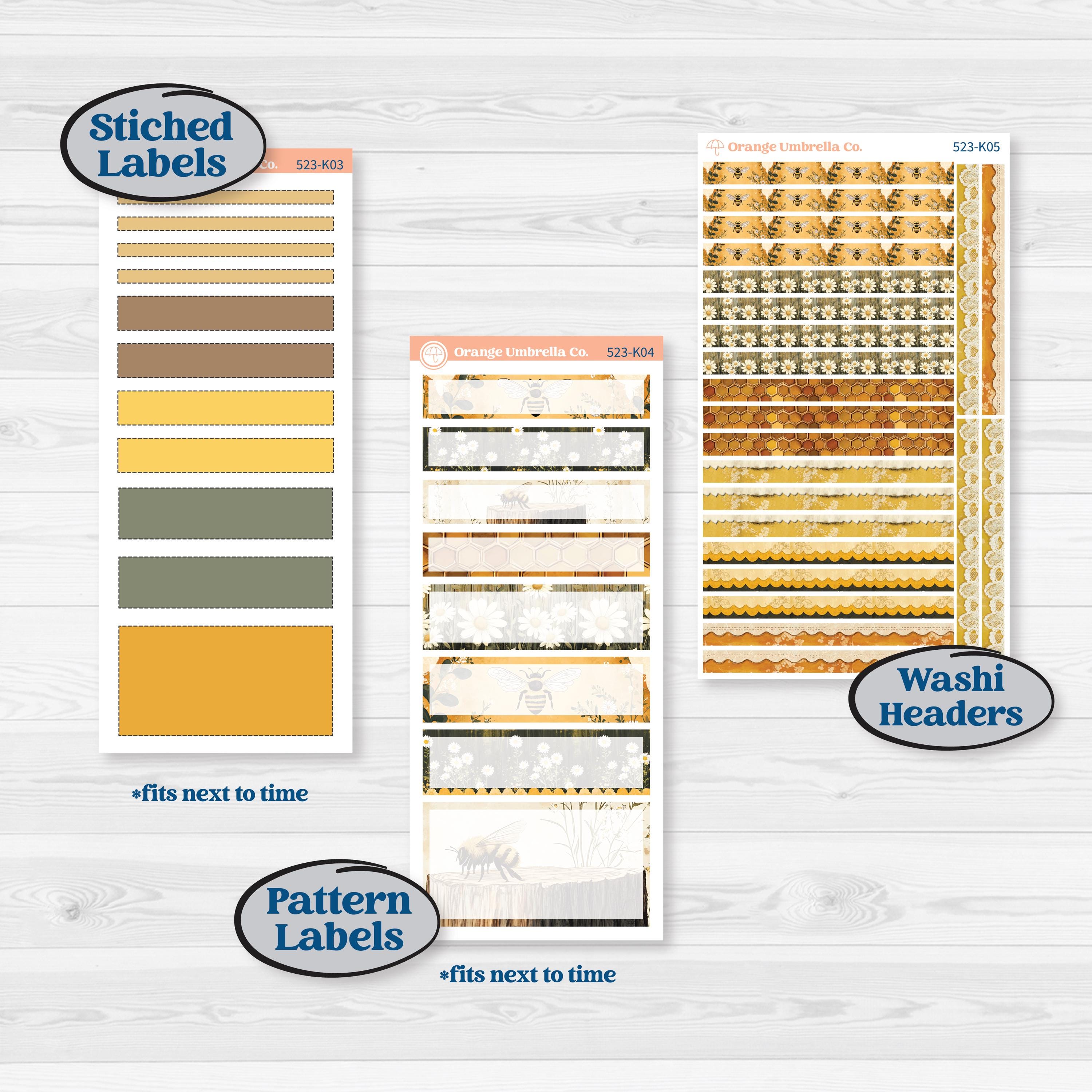 Honeybee Garden | 7x9 Erin Condren Daily Duo Planner Kit Stickers | Bumble | KIT-523-K