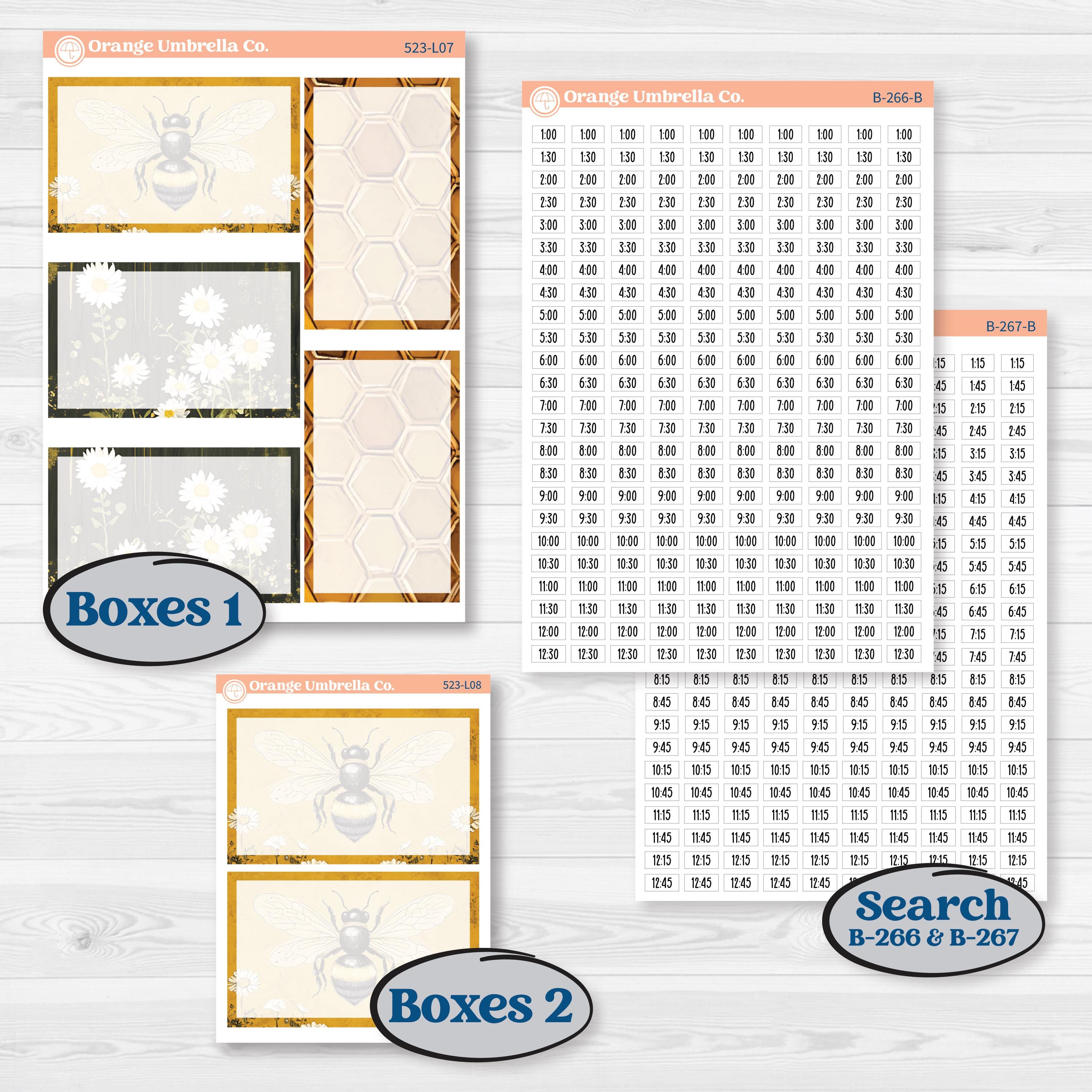 Honeybee Garden | 7x9 Plum Daily Planner Kit Stickers | Bumble | KIT-523-L