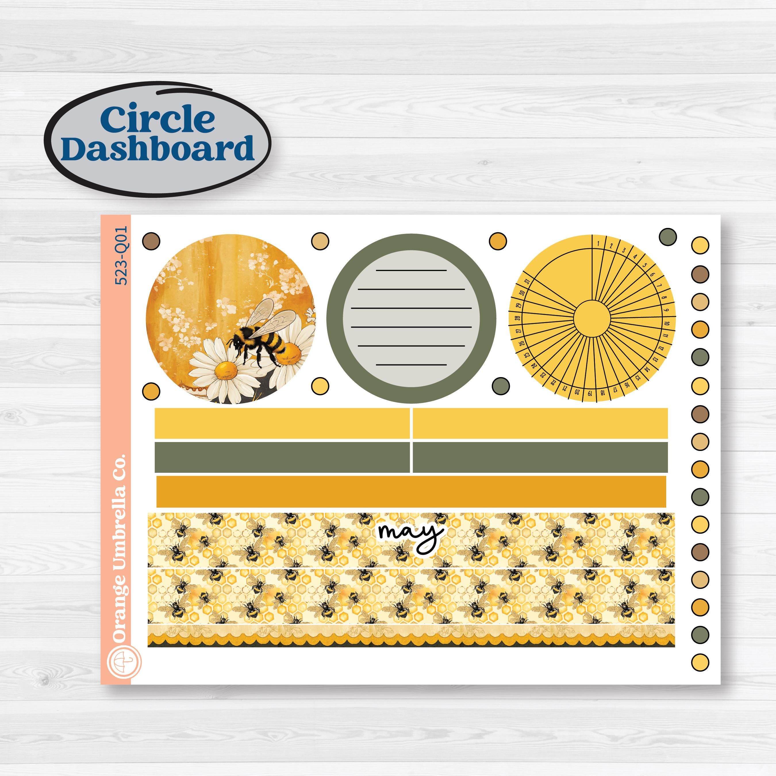 Honeybee Garden | 7x9 Plum Monthly & Dashboard Planner Kit Stickers | Bumble | KIT-523-Q
