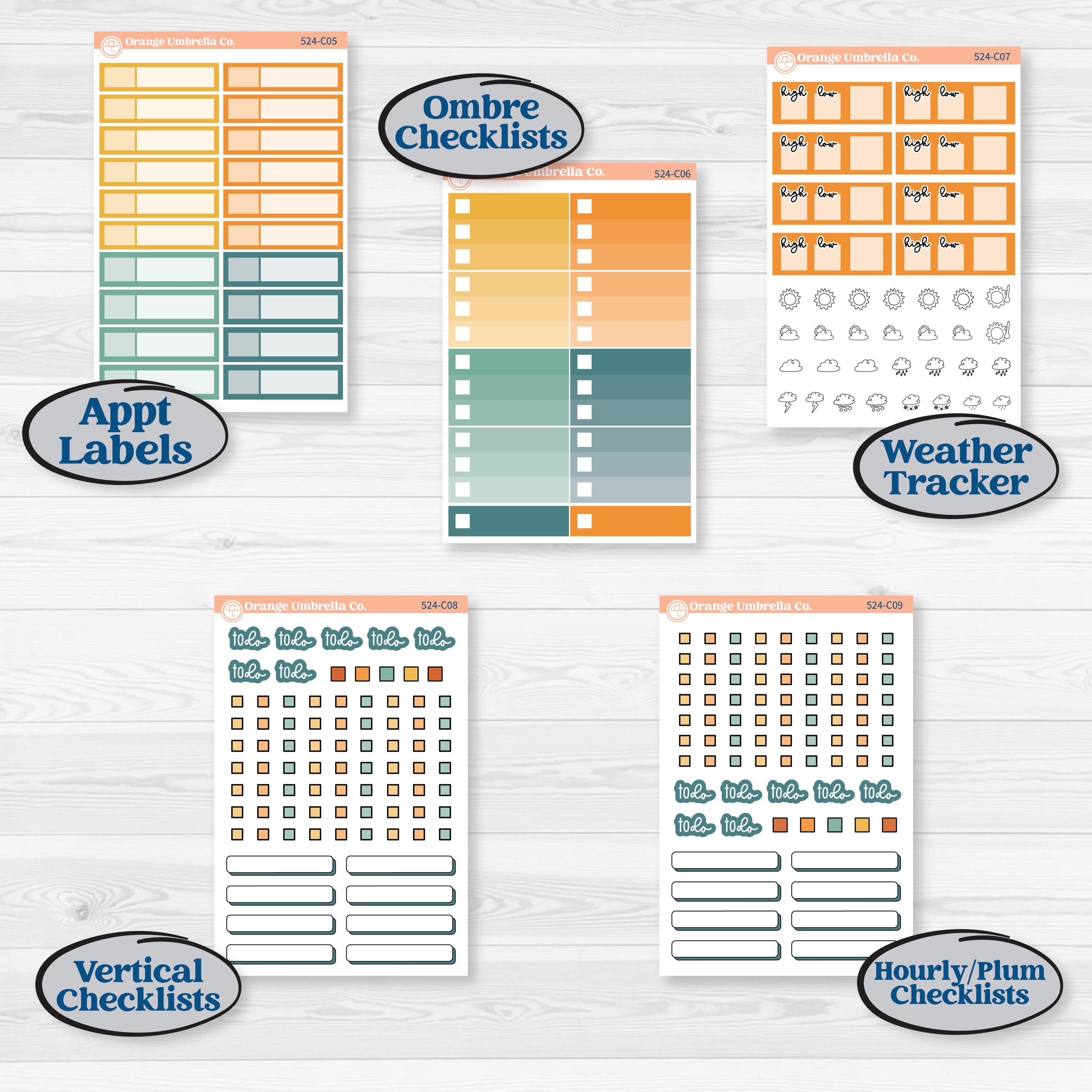 Summer Road Trip | Weekly Add-On Labels Planner Kit Stickers | Road Less Traveled | KIT-524-C