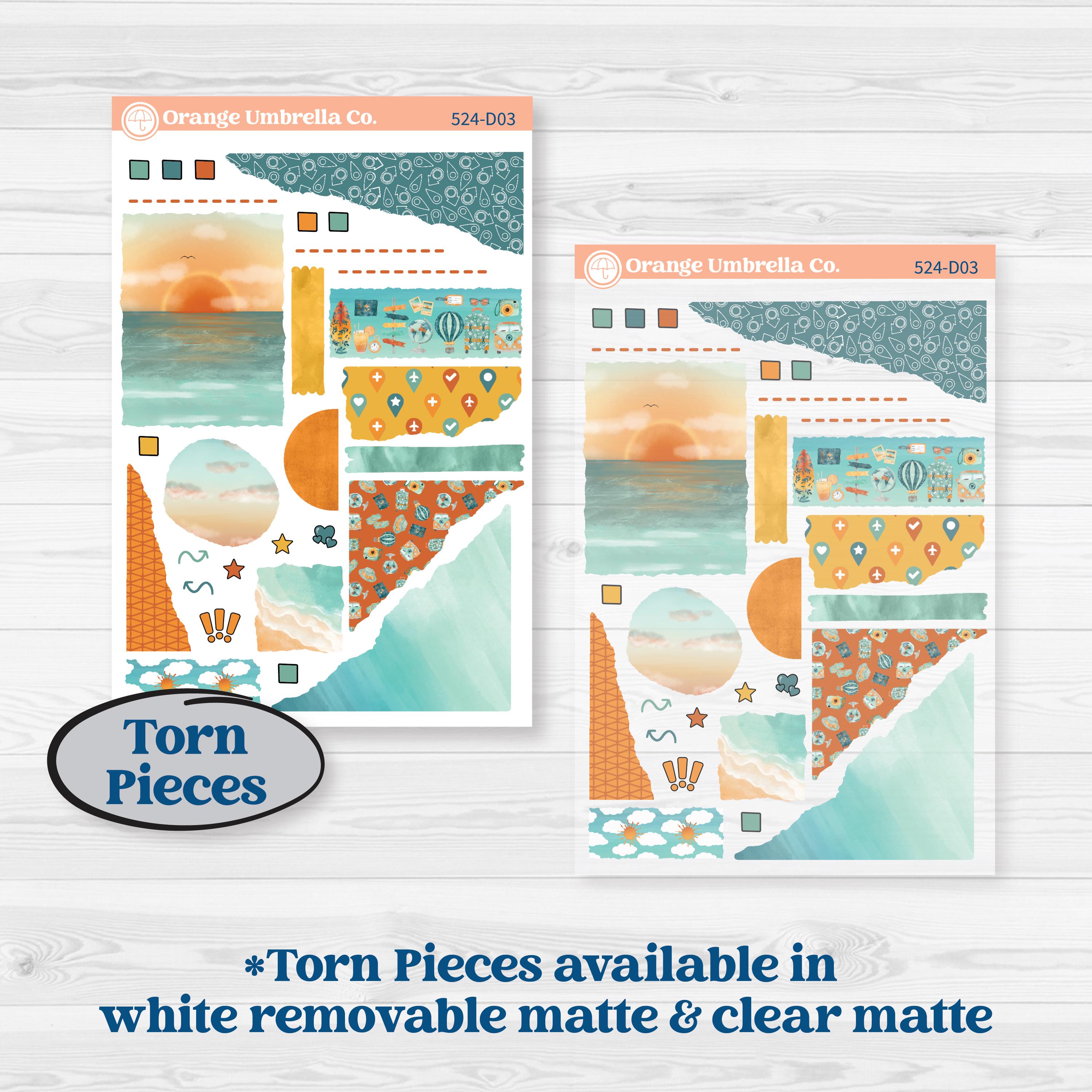 Summer Road Trip | Journaling or Scrapbooking Kit | Creative Junk Journal Planner Stickers | Road Less Traveled | KIT-524-D