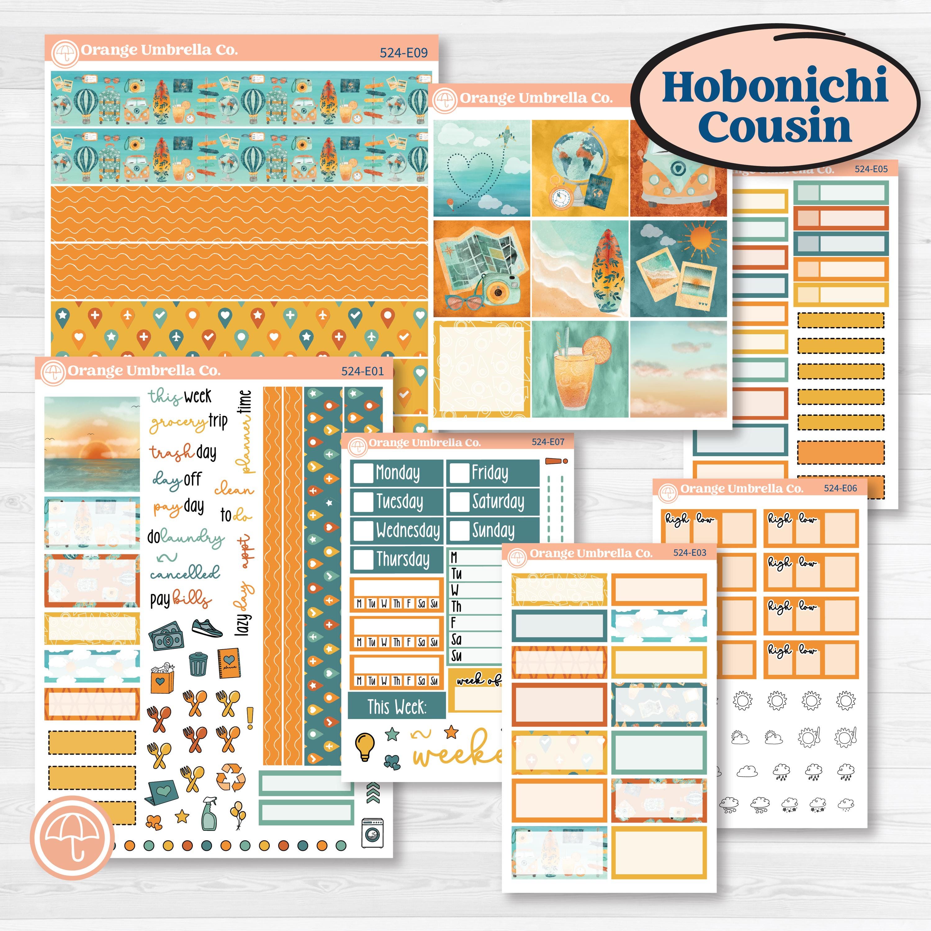 Summer Road Trip | Hobonichi Cousin Weekly & Daily Planner Kit Stickers | Road Less Traveled | KIT-524-E