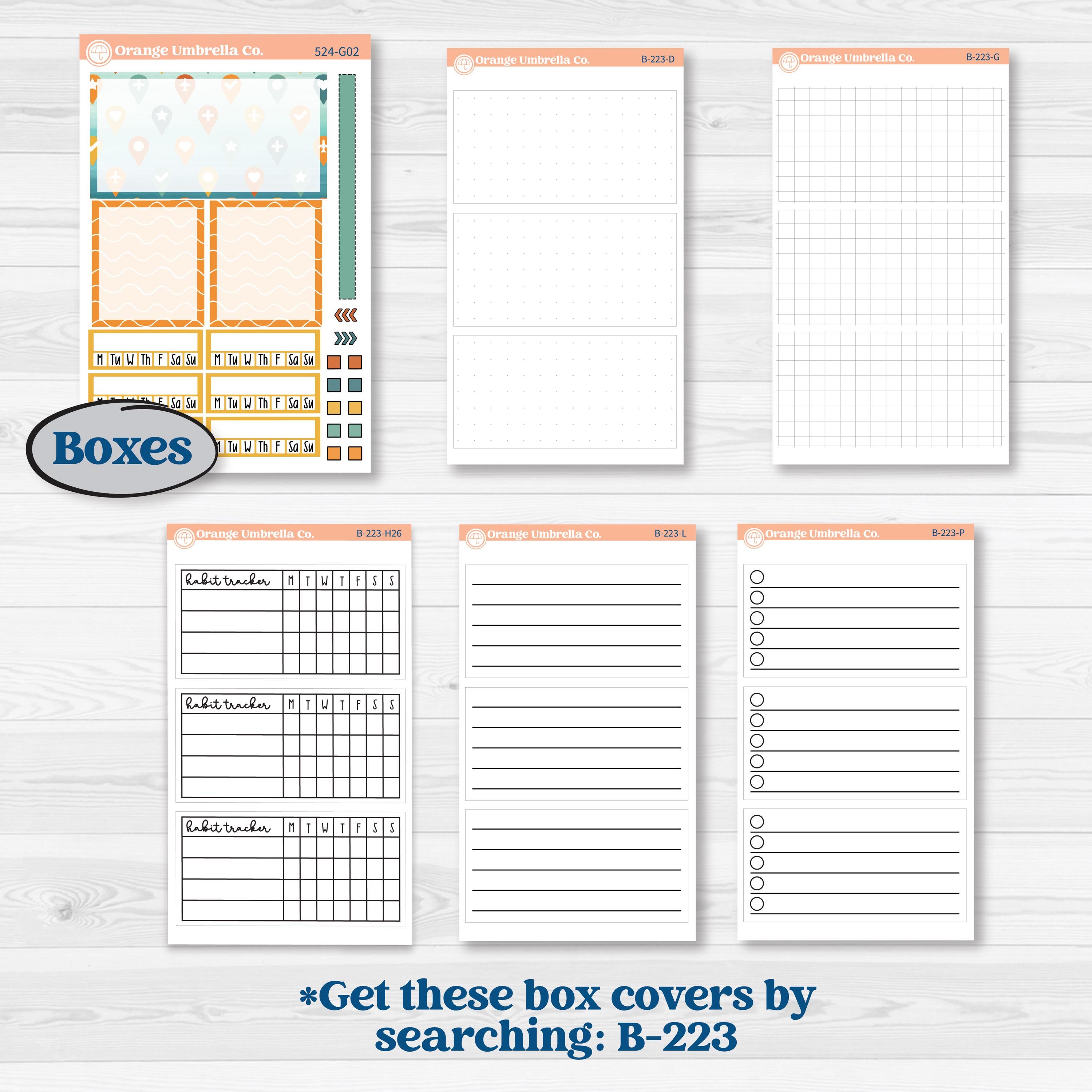 Summer Road Trip | Erin Condren Weekly Dashboard Planner Kit Stickers | Road Less Traveled | KIT-524-G