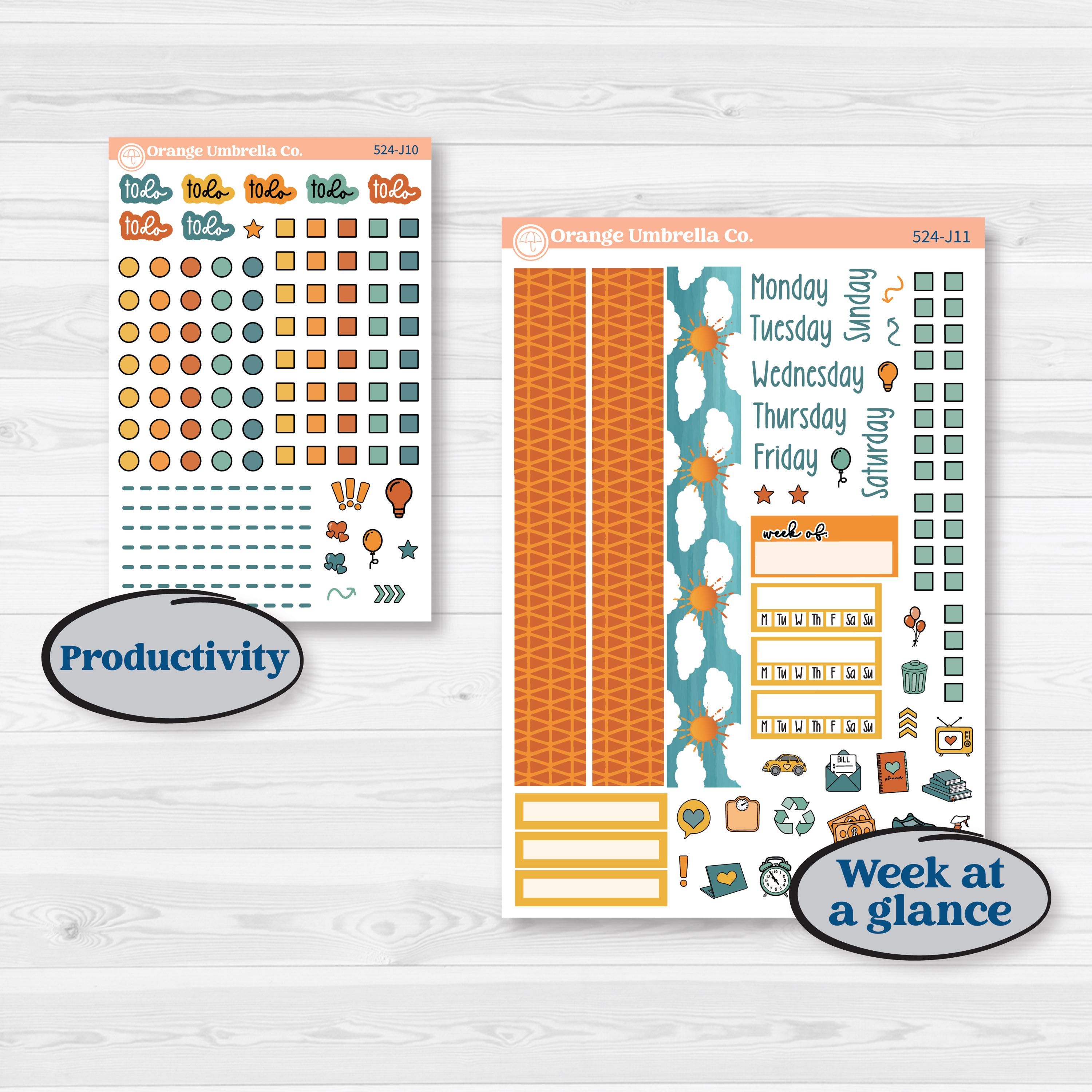 Summer Road Trip | A5 Daily Duo Planner Kit Stickers | Road Less Traveled | KIT-524-J