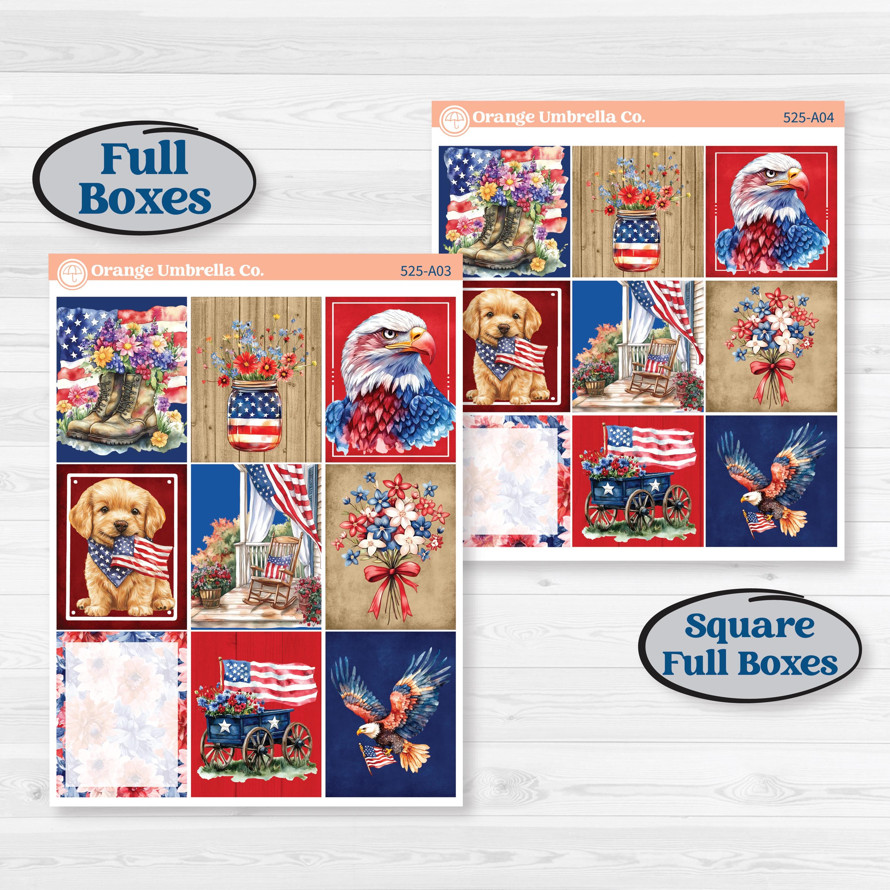 Memorial Day Kit | Weekly Sticker Kit for Vertical Planners like Erin Condren | Arlington | KIT-525-A