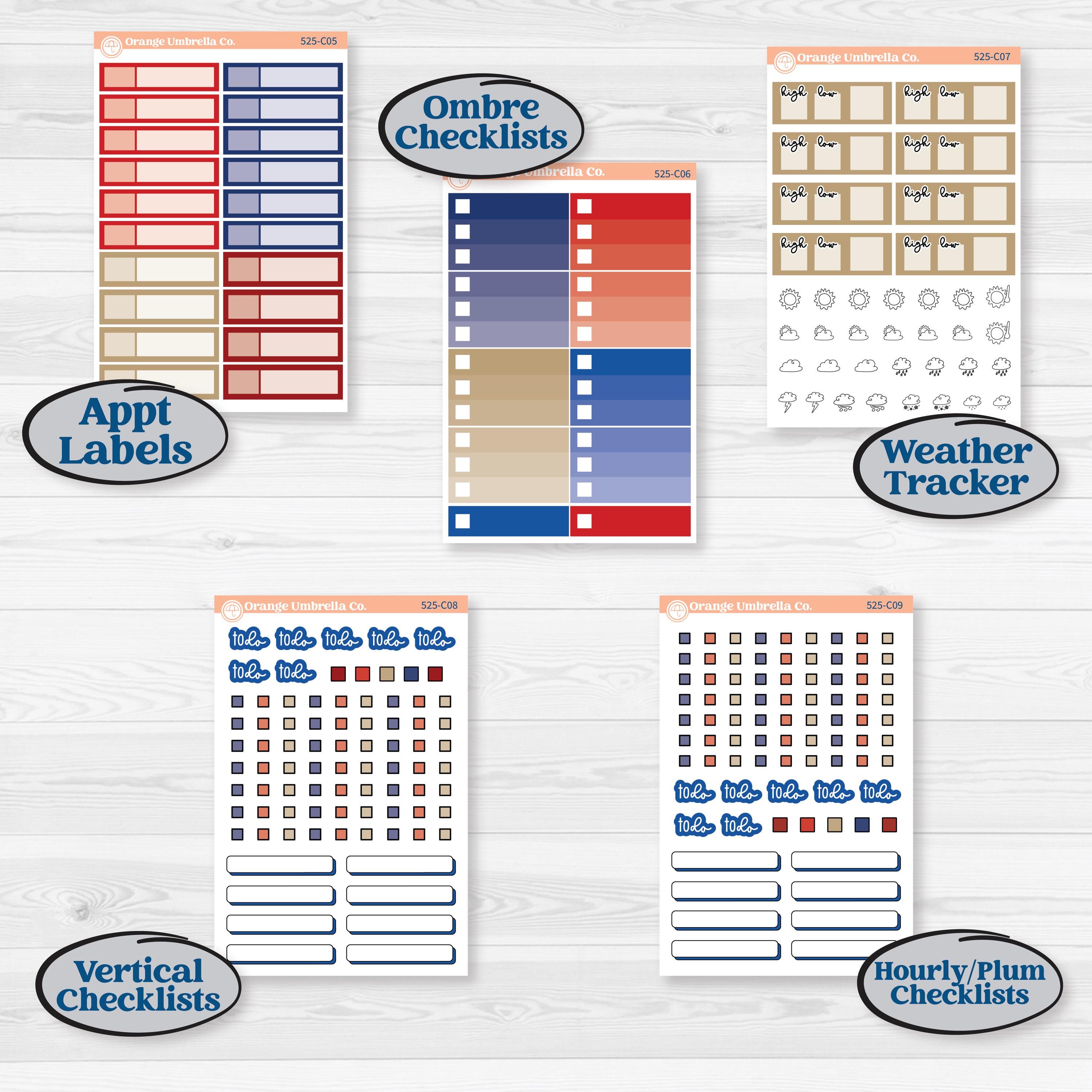 Memorial Day Kit | Weekly Add-On Labels Planner Kit Stickers | Arlington | KIT-525-C