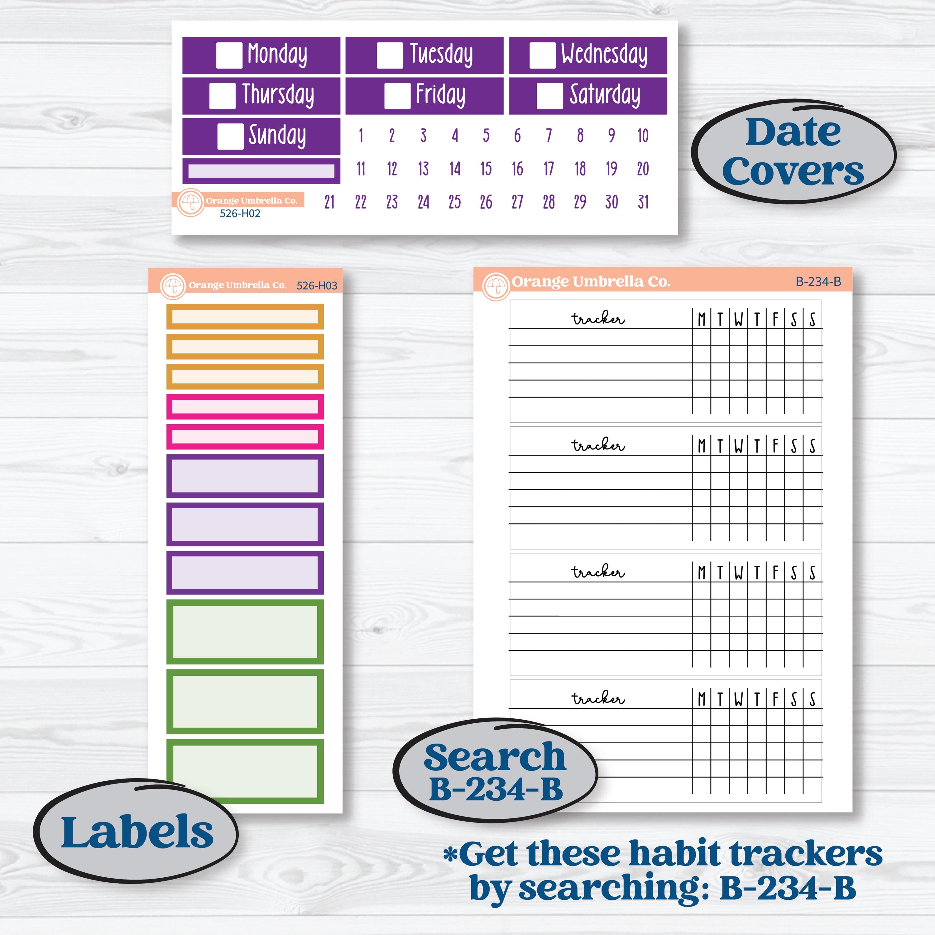 Cinco De Mayo Kit | Plum Vertical Priorities 7x9 Planner Kit Stickers | Señor Chili | KIT-526-H