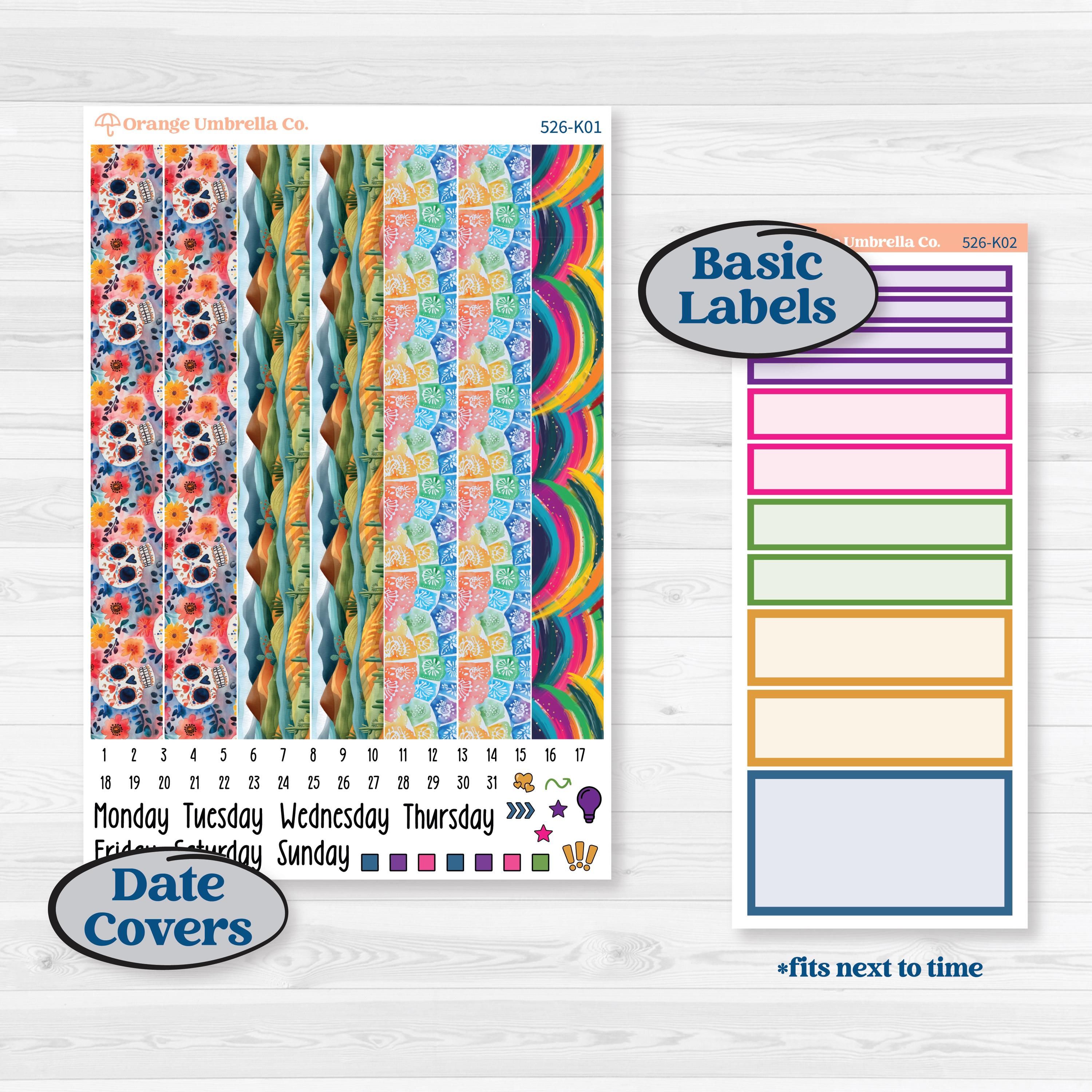 Cinco De Mayo Kit | 7x9 Erin Condren Daily Duo Planner Kit Stickers | Señor Chili | KIT-526-K
