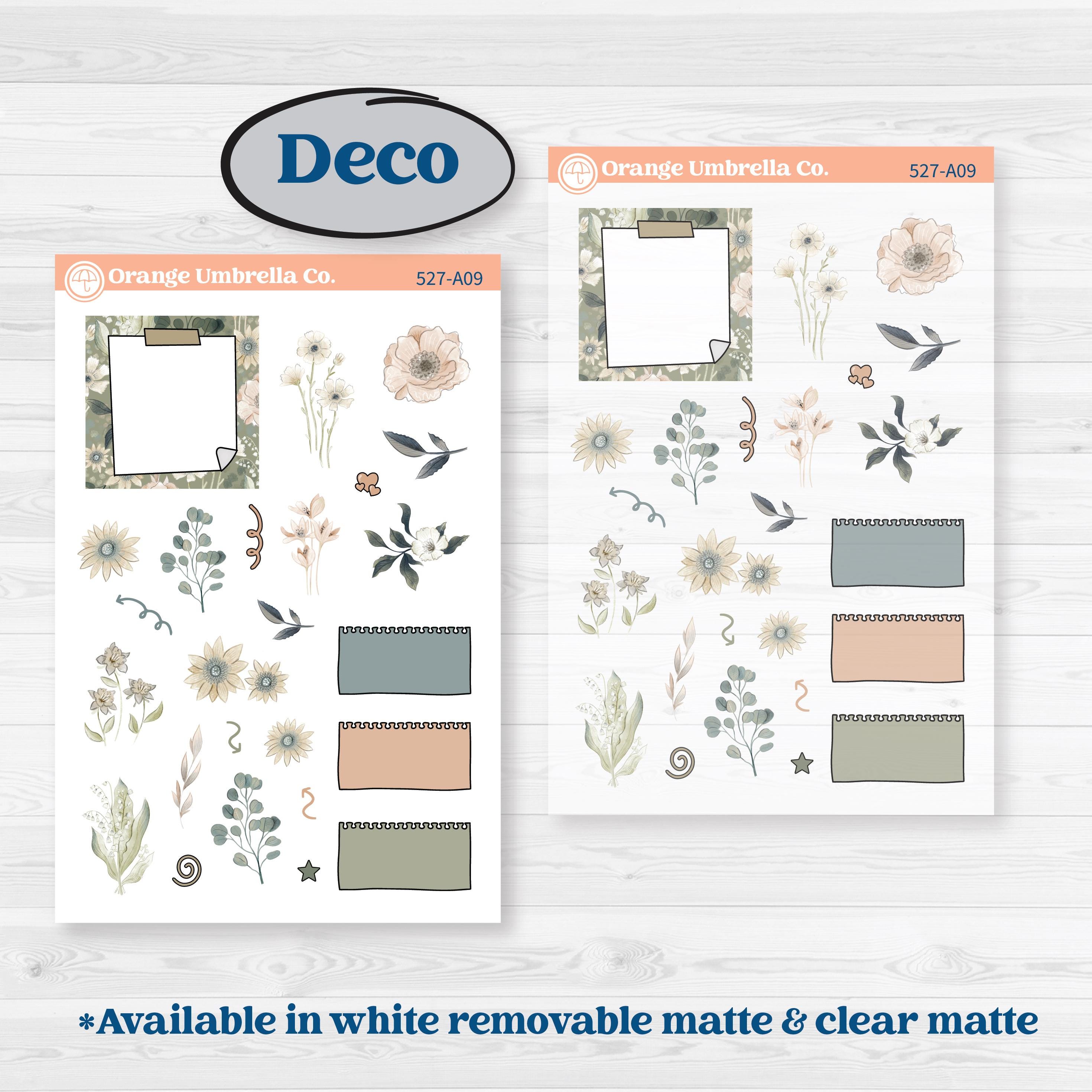 Neutral Botanical | Weekly Sticker Kit for Vertical Planners like Erin Condren | Sage | KIT-527-A