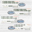 Neutral Botanical | Weekly Sticker Kit for Vertical Planners like Erin Condren | Sage | KIT-527-A