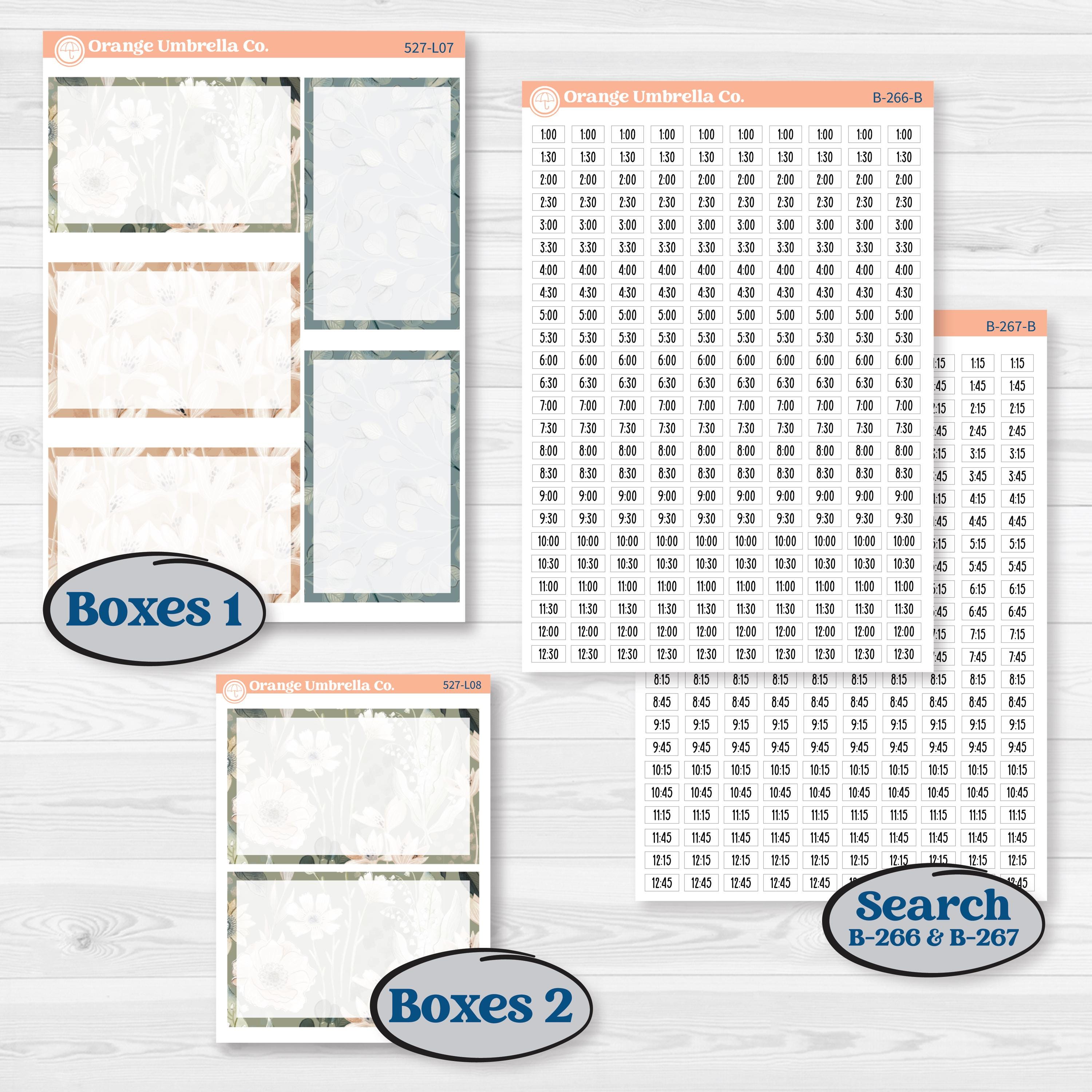 Neutral Botanical | 7x9 Plum Daily Planner Kit Stickers | Sage | KIT-527-L