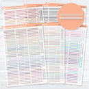 Squiggle decorative divider planner stickers printed on clear matte transparent sticker paper