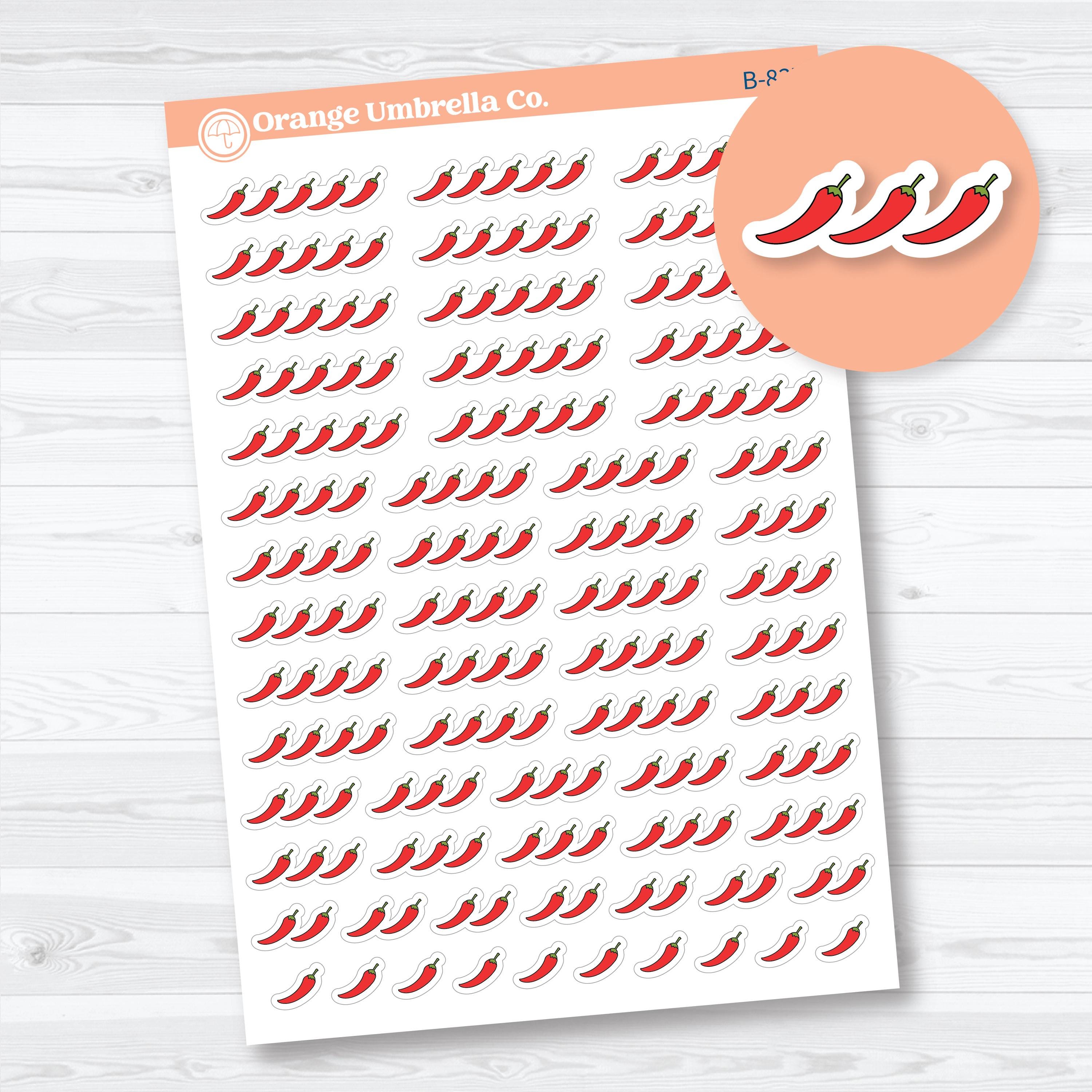 Chili pepper spicy book tracker planner stickers for reading journals and book logs
