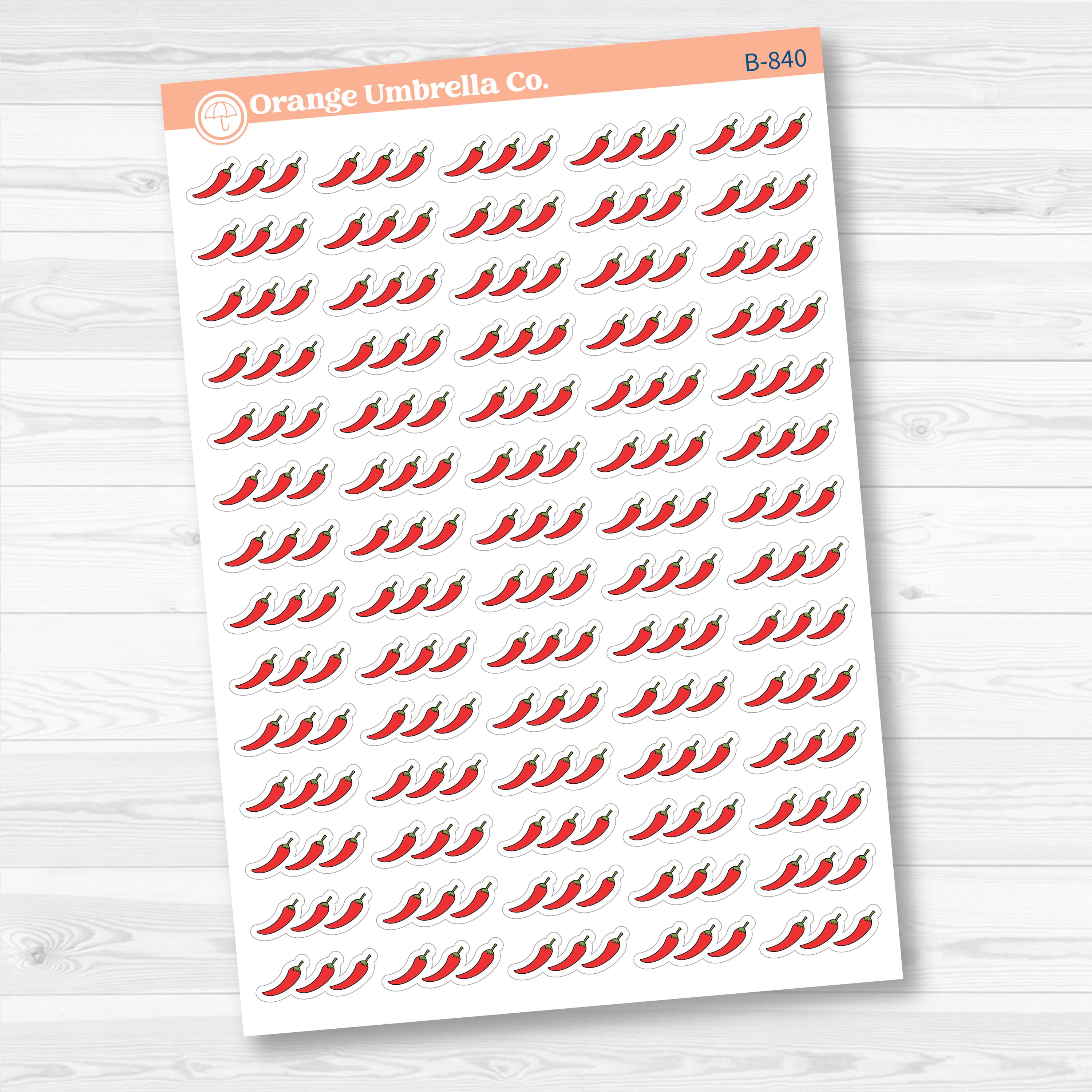 Spice Rating Reading Journal Planner Stickers | Spicy Book Tracker | B-838–B-842