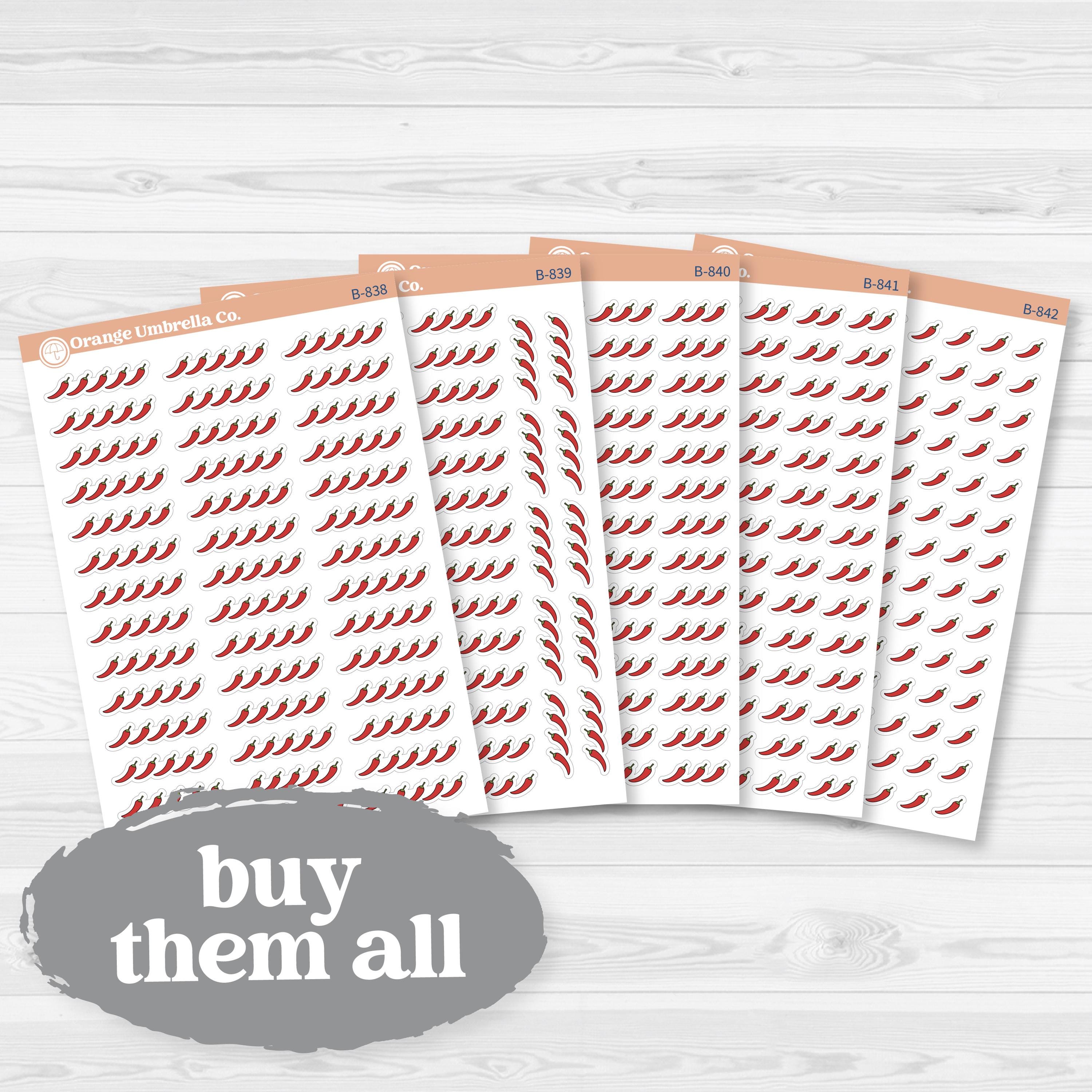 Spice Rating Reading Journal Planner Stickers | Spicy Book Tracker | B-838–B-842