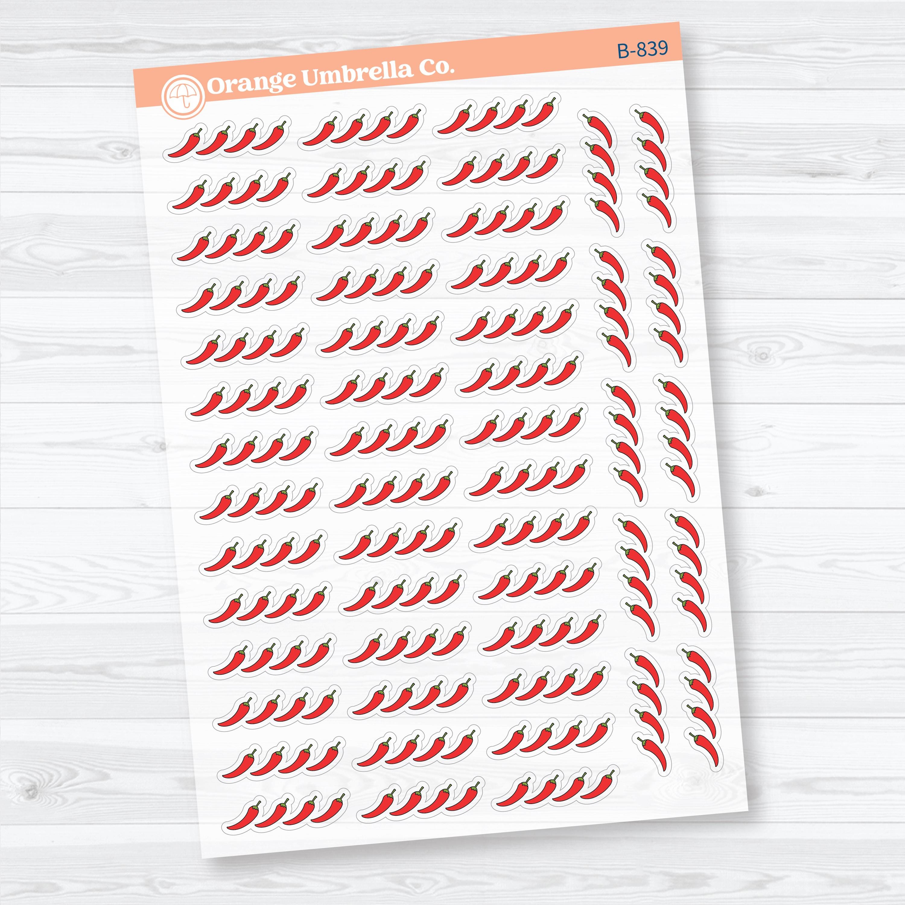 Spice Rating Reading Journal Planner Stickers | Spicy Book Tracker | B-838–B-842-CM
