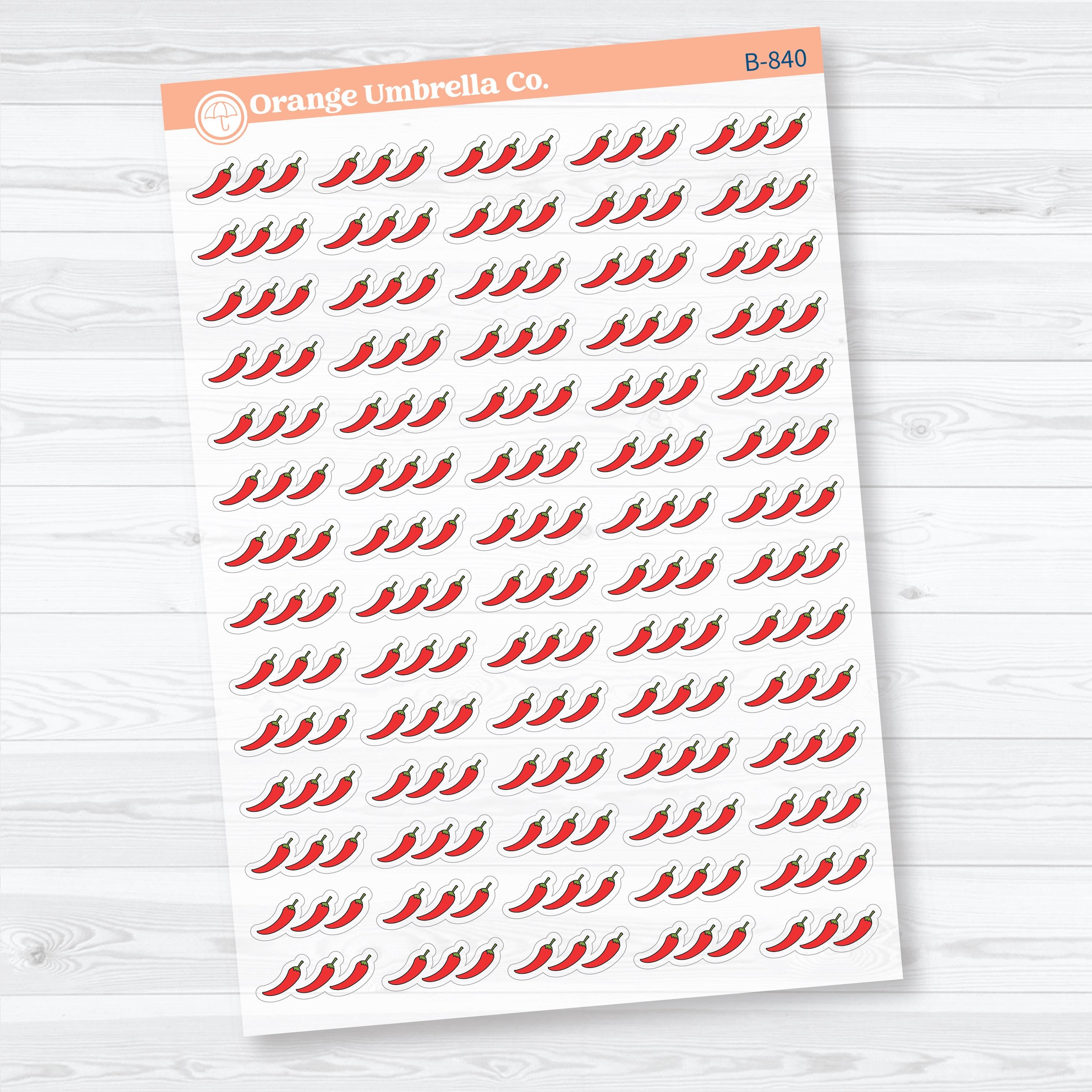 Spice Rating Reading Journal Planner Stickers | Spicy Book Tracker | B-838–B-842-CM