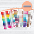 Skinny stitched planner label stickers in multiple colors for planners and bullet journals