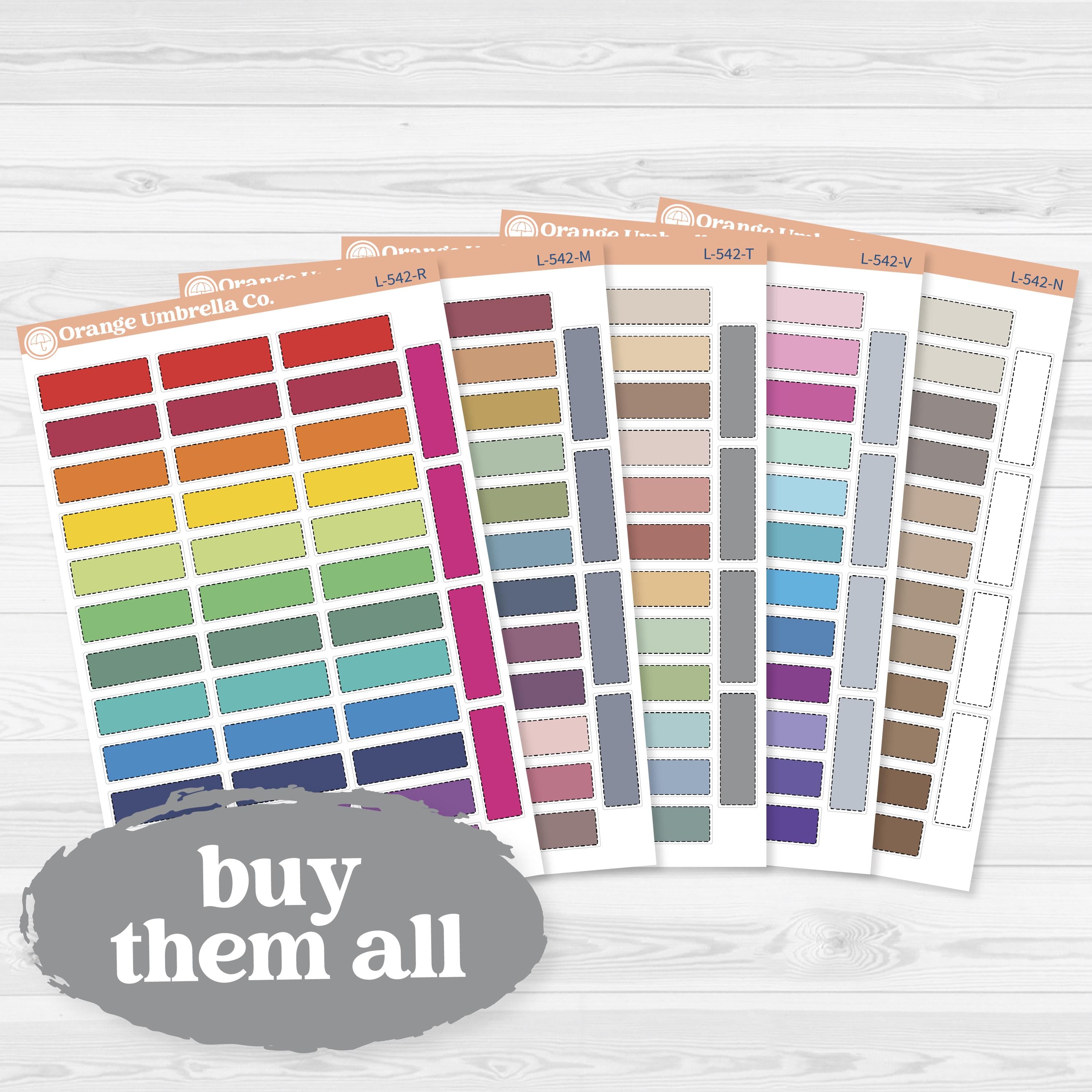 One Third Box Stitched Planner Labels | Functional Planner Stickers | L-542