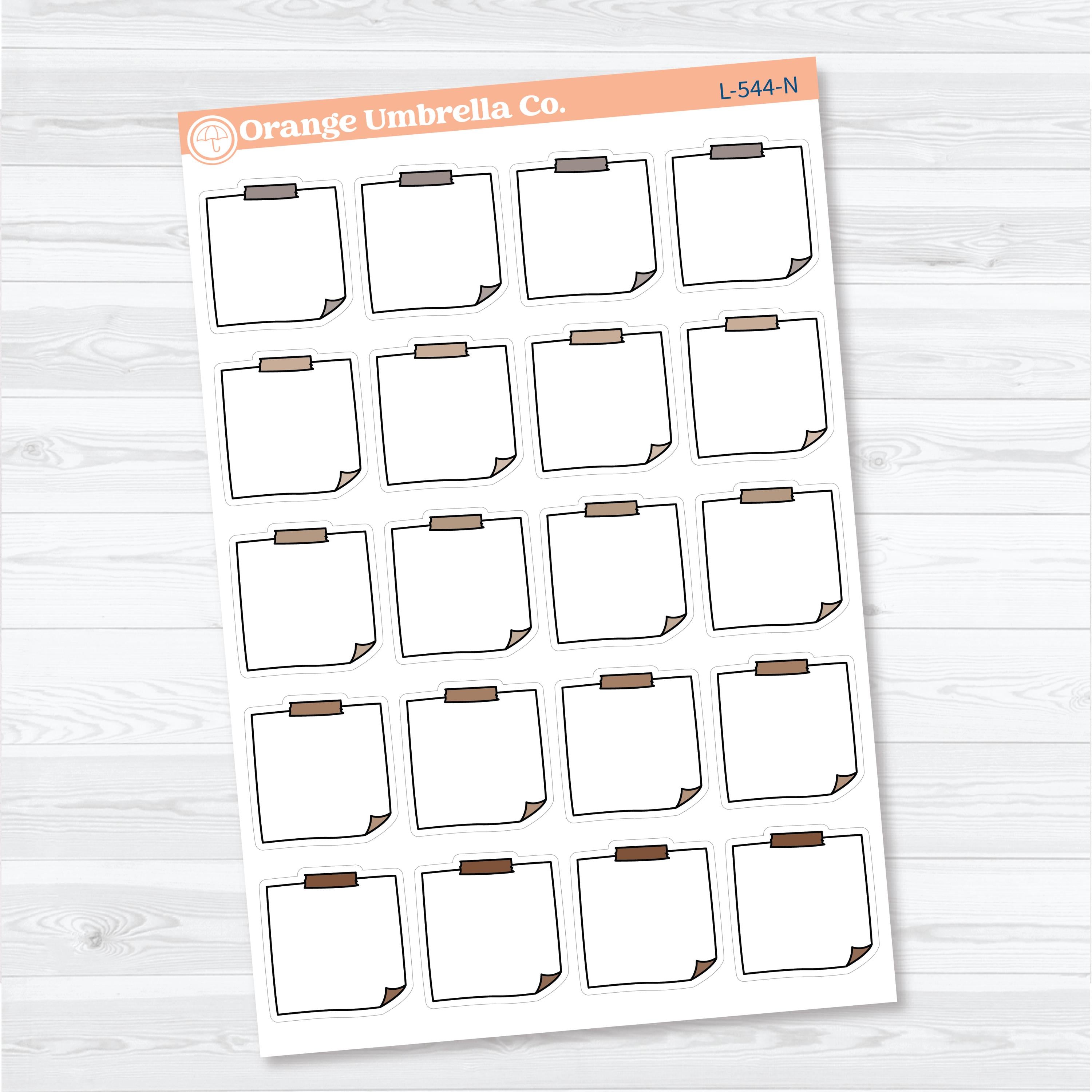 Doodled Sticky Note Planner Labels | Functional Planner Stickers | L-544