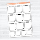 Sticky Note Journaling Planner Stickers | Doodled Note Boxes | C-477