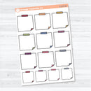 Sticky Note Journaling Planner Stickers | Doodled Note Boxes | C-477