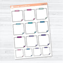 Sticky Note Journaling Planner Stickers | Doodled Note Boxes | C-477