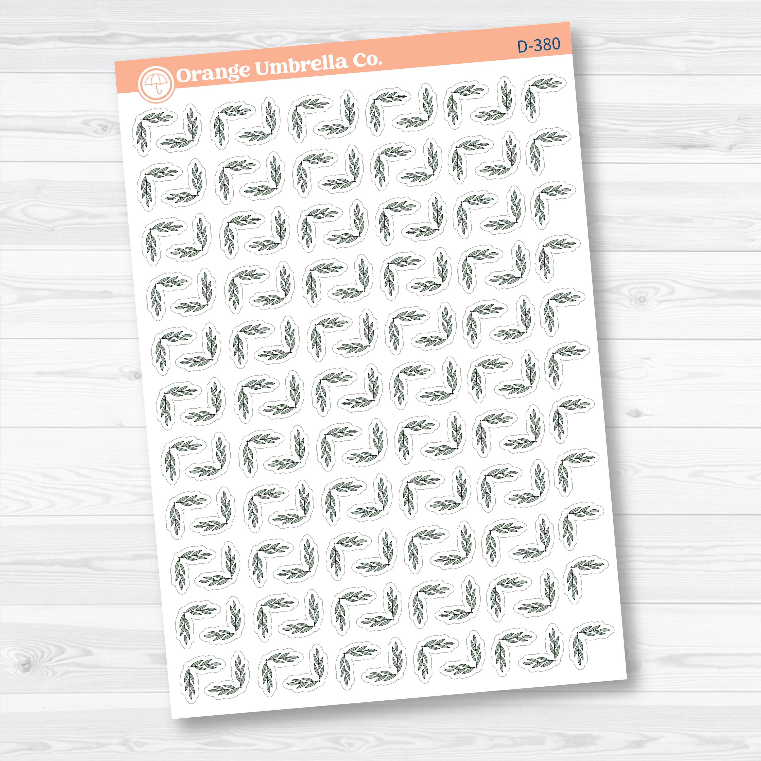Leaf Flower Corner Deco Planner Stickers | Decorative Planner Stickers | D-380
