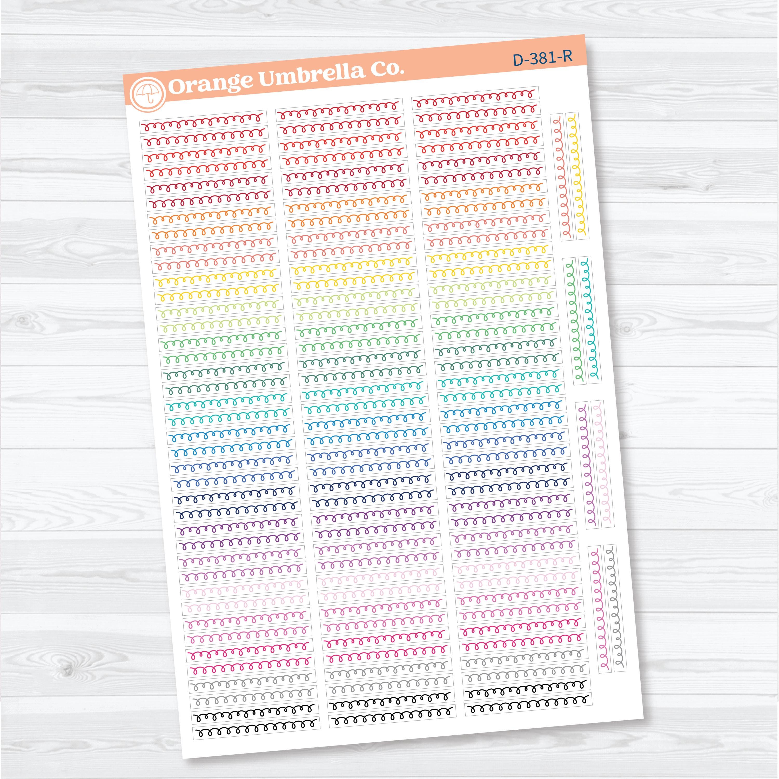 Squiggle Border Divider Planner Stickers | Decorative Planner Stickers | D-381