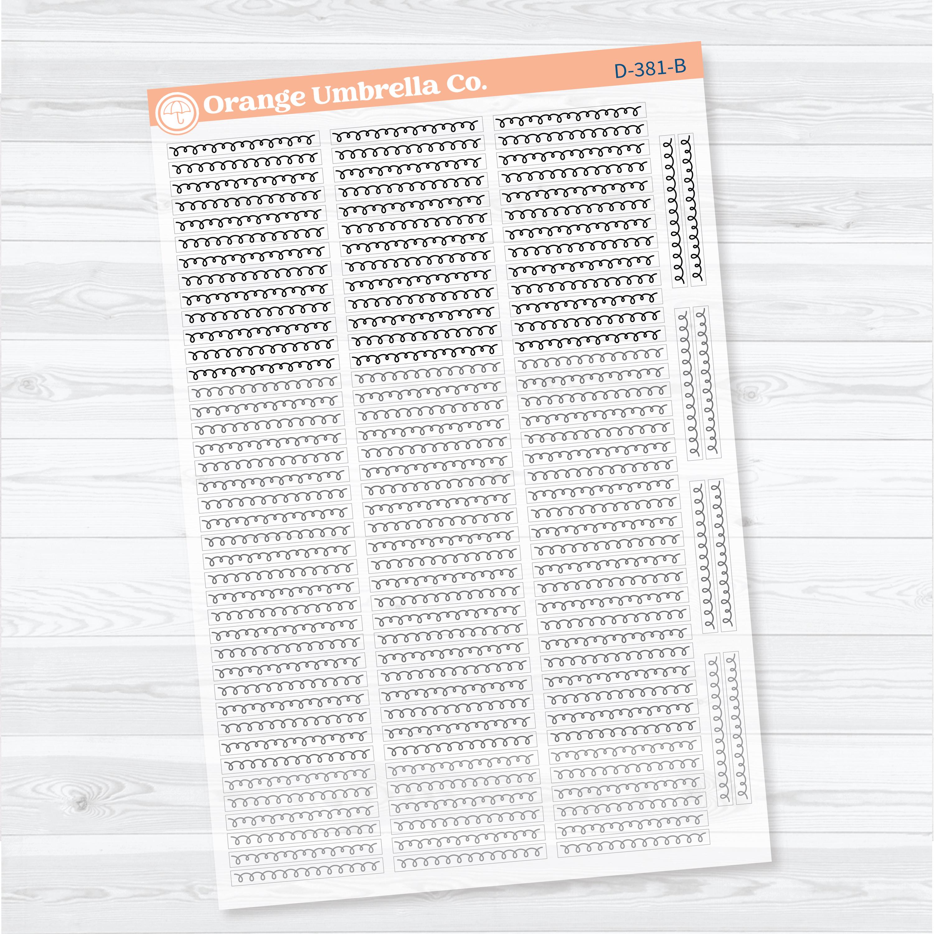 Squiggle Border Divider Clear Matte Planner Stickers | Decorative Planner Stickers | D-381-CM