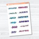 Hand Doodled Month Planner Stickers | Medium Planner Month Labels | B-209