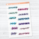 Large Hand Doodled Month Clear Matte Planner Stickers | Large Planner Month Labels | B-211-CM